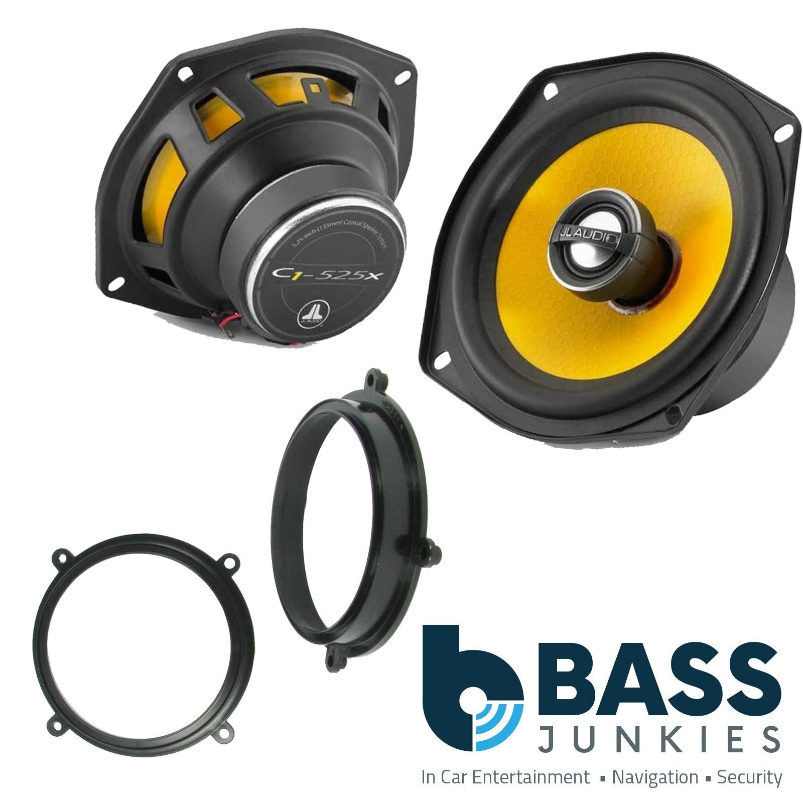 JL Audio C1-525X 2-Way 130mm/13cm/5.25" Coaxial Speakers (Per Pair 450 Watts) Fits Fiat Bravo 1995-01 | Brava 95-01 | Marea 96-02