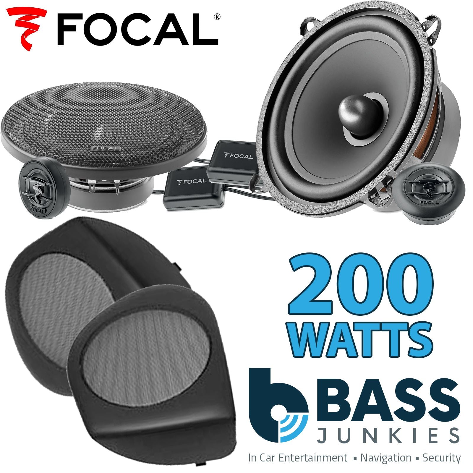 Focal Auditor ASE130 130mm/13cm/5.25"Car Component Speakers (Pair Max 200 watts) Fits Volvo S40 1996-00 | V40 94-04
