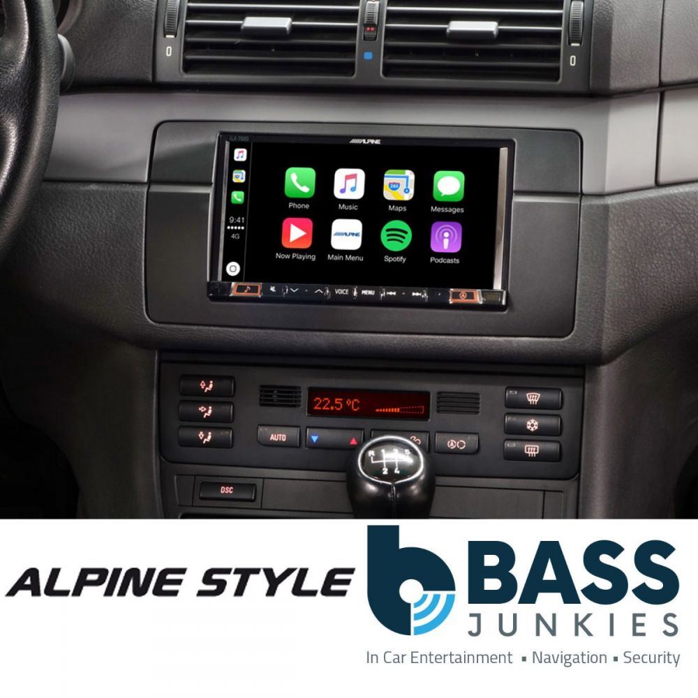 Alpine iLX-702E46 BMW E46 7” DAB+ Bluetooth CarPlay Android Auto Mechless Touchscreen Car Stereo