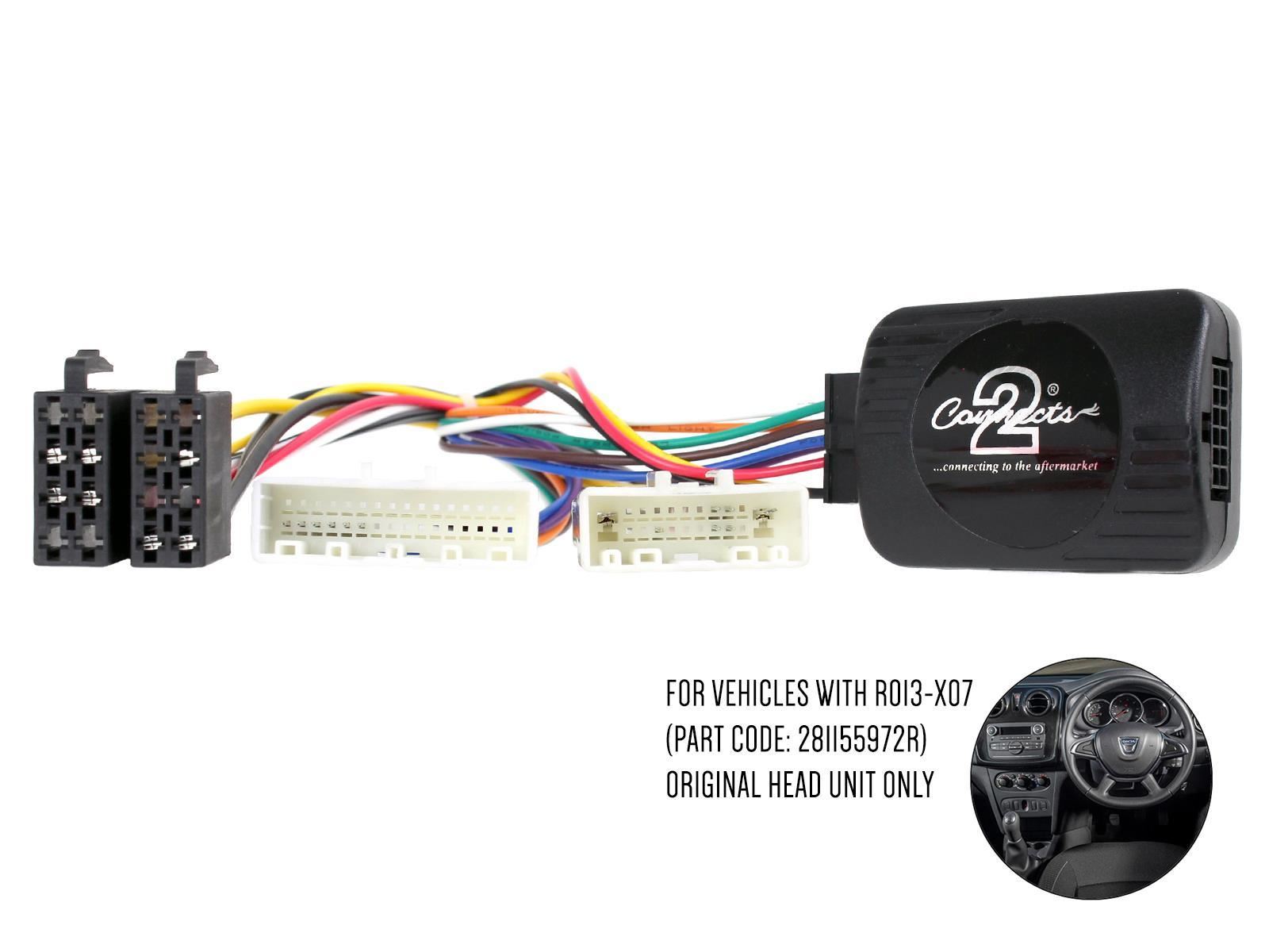 Connects 2 CTSDC003 - Dacia Dokker, Duster, Sandero, Logan, Lodgy Car Stereo Radio Steering Wheel Interface Control