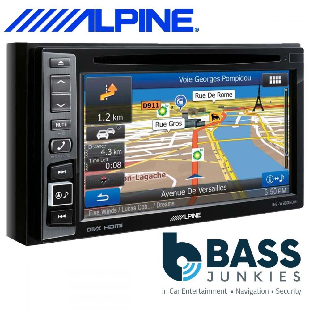 Alpine INE-W990HDMI - 6.1" Sat Nav Navigation Handsfree Bluetooth DVD CD MP3 USB iPod iPhone HDMI Touchscreen Car Stereo