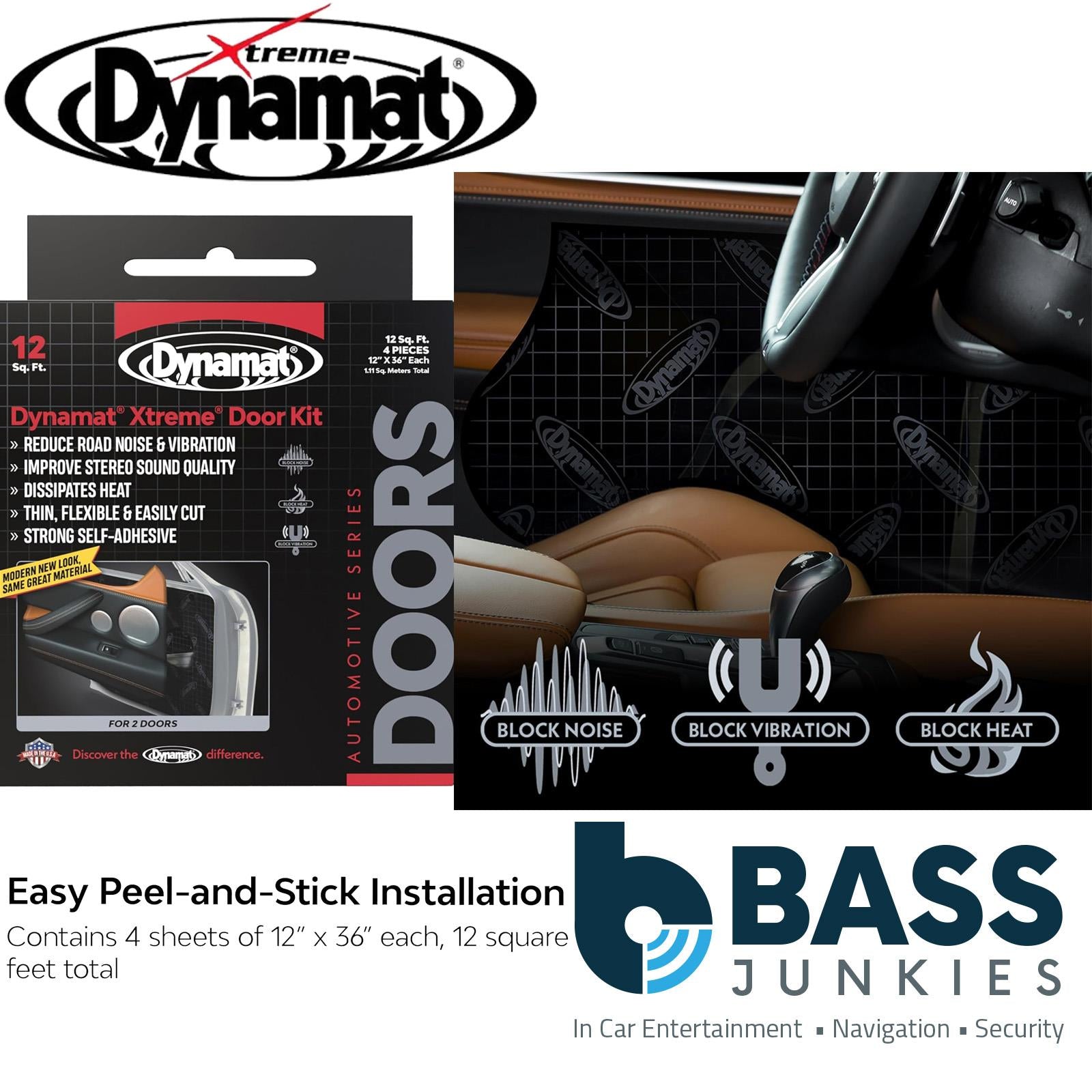 Dynamat DYN10435 - Xtreme Door Kit 12 sq.ft 12" x 36" x 4 Sheets Car Sound Deadening Mat