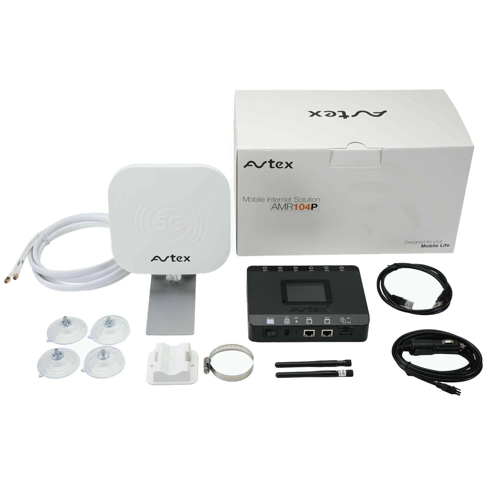 Avtex AMR104P Dual SIM 4G CAT 6 Router & 4G/5G Portable Antenna Kit