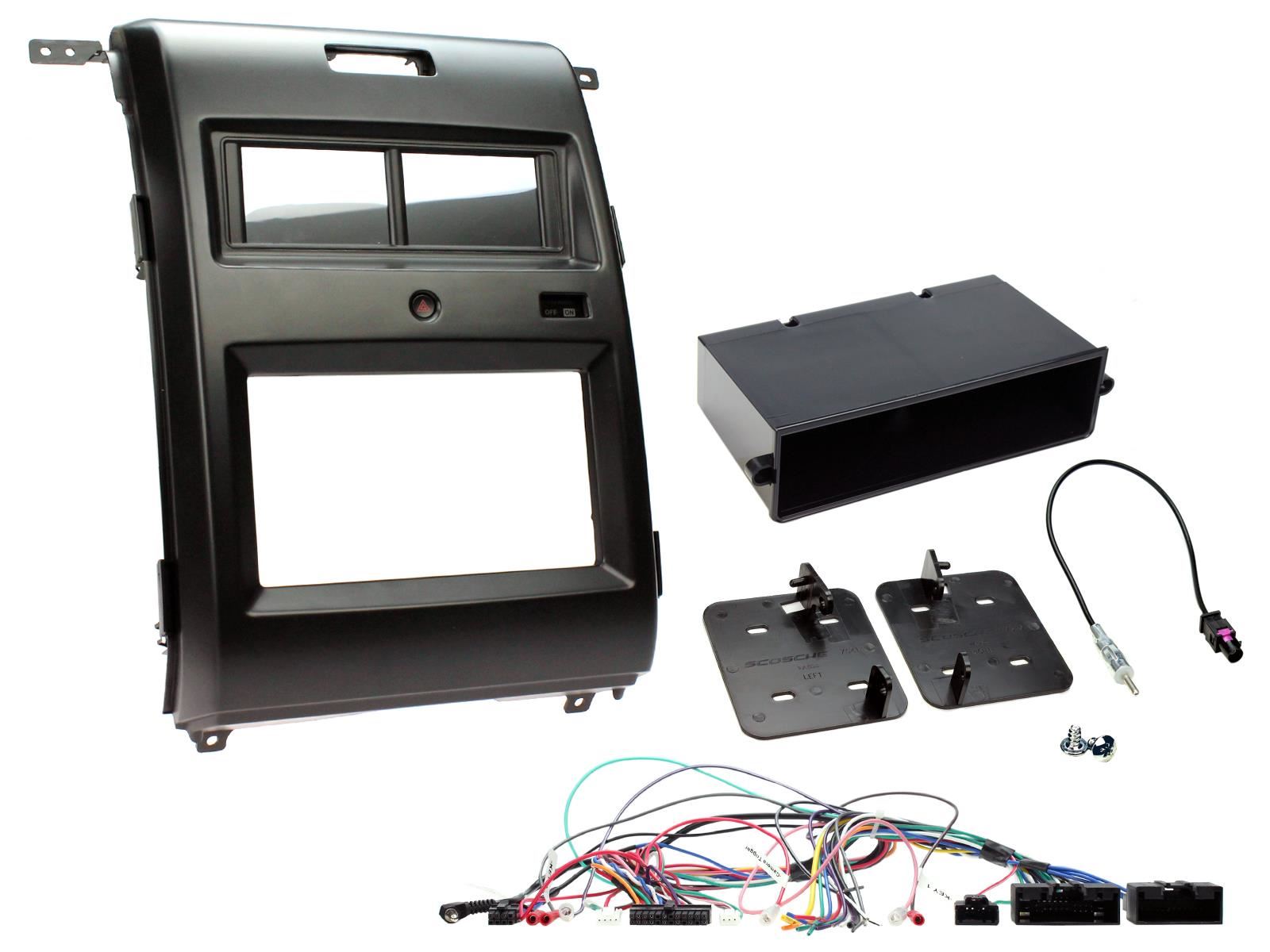 Double Din Stereo Fitting Kit + Steering Wheel Stalk Controls to fit Ford F-150 2013-14