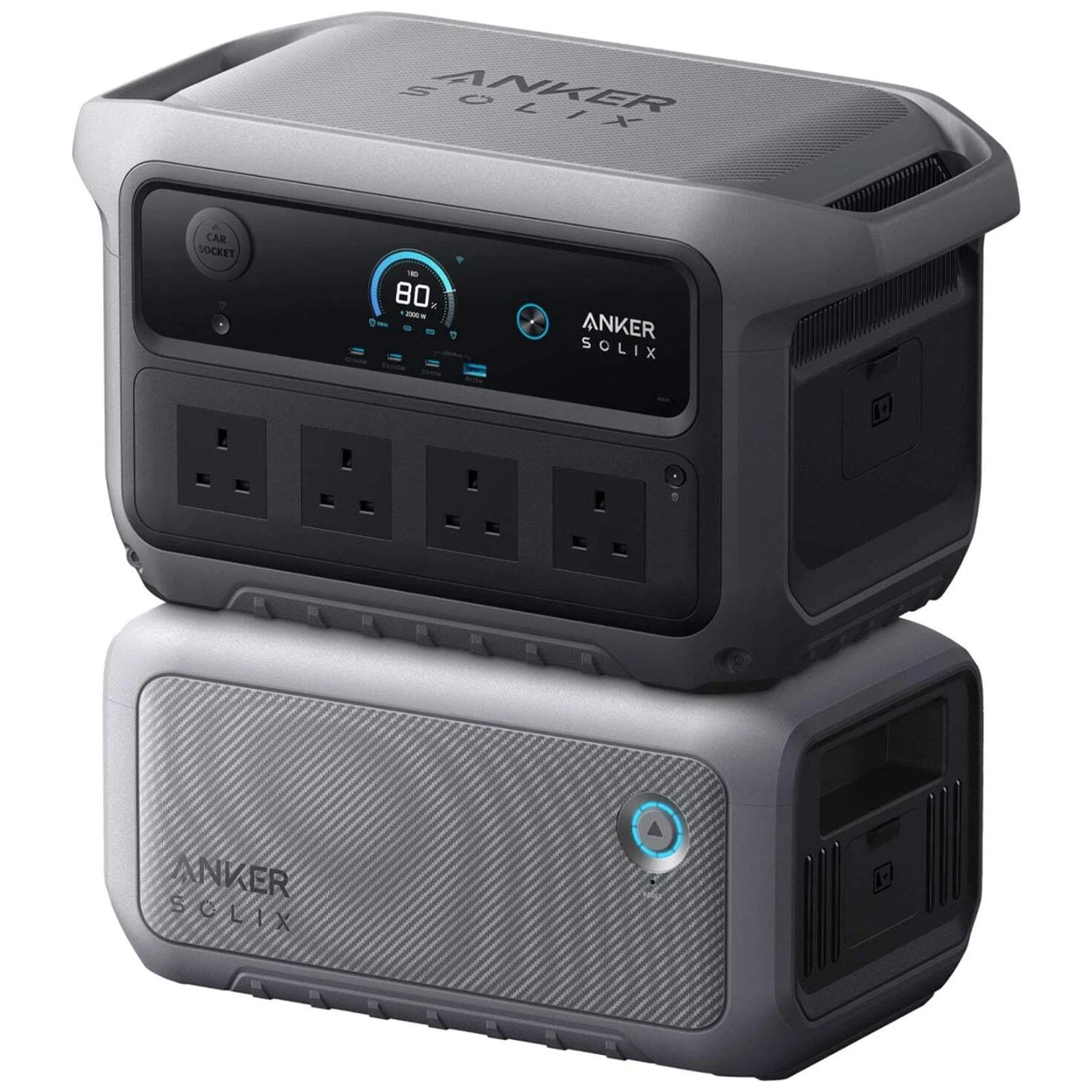 Anker SOLIX C2000 Gen 2 2048Wh LiFePO₄ Portable Power Station with BP2000 Gen 2 Expansion Battery | 4096Wh Home Backup & Off-Grid Power Bundle