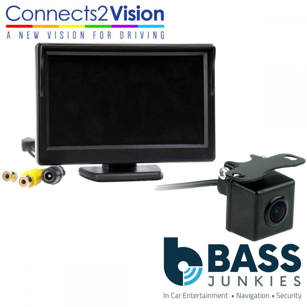 Connects2 CAM-11 Universal Car Van Colour Trajectory Reverse Camera & 5" Dash Mount Screen Kit