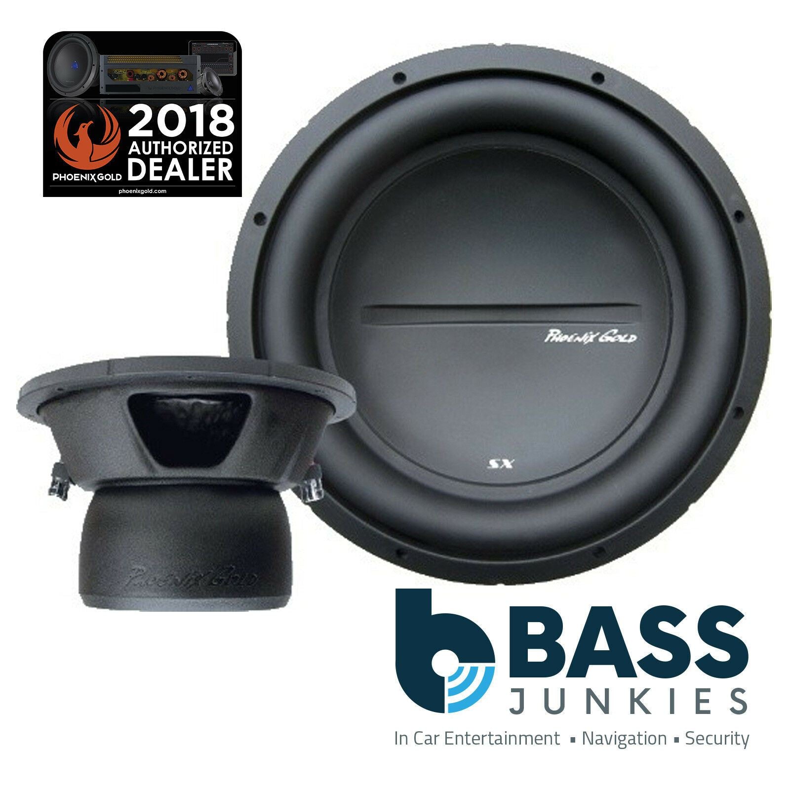 Phoenix Gold SX18S4 - SX Series 8" Inch 200 Watts 4 Ohm Car Sub Subwoofer