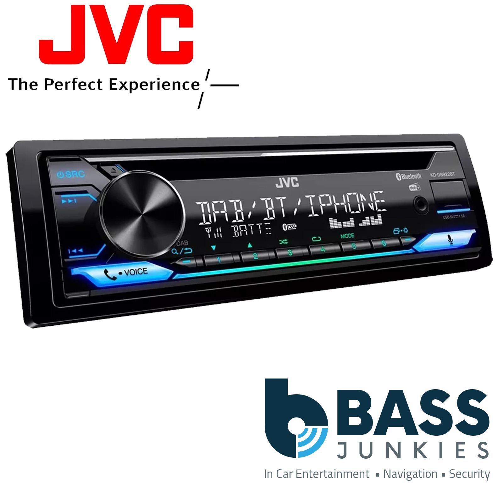 JVC KD-DB922BT DAB+ Radio USB AUX CD MP3 Bluetooth Car Stereo Player & Aerial