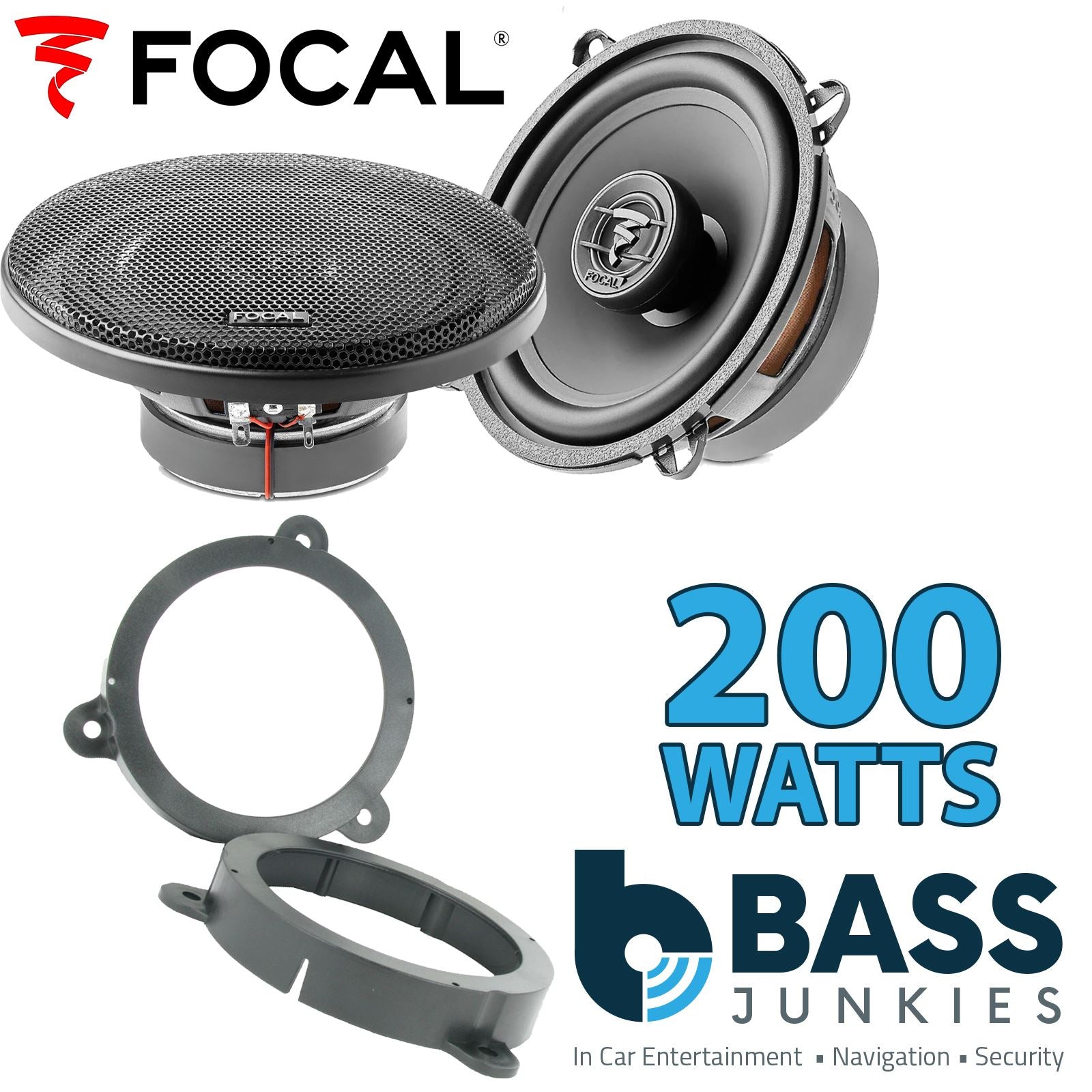 Focal Auditor ACX130 130mm/13cm/5.25" Car Coaxial Speakers (Pair Max 200 watts) Fits Renault Megane 2008-12