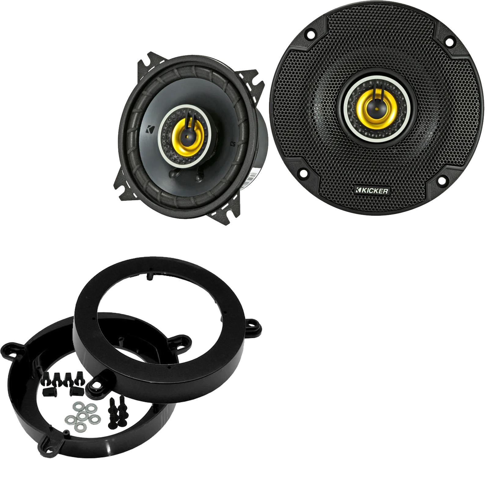 Kicker CSC44 100mm/10cm/4" 2-Way Coaxial Car speakers (Per Pair Max 300|100 watts RMS) Fits Mercedes C-Class 2000-07