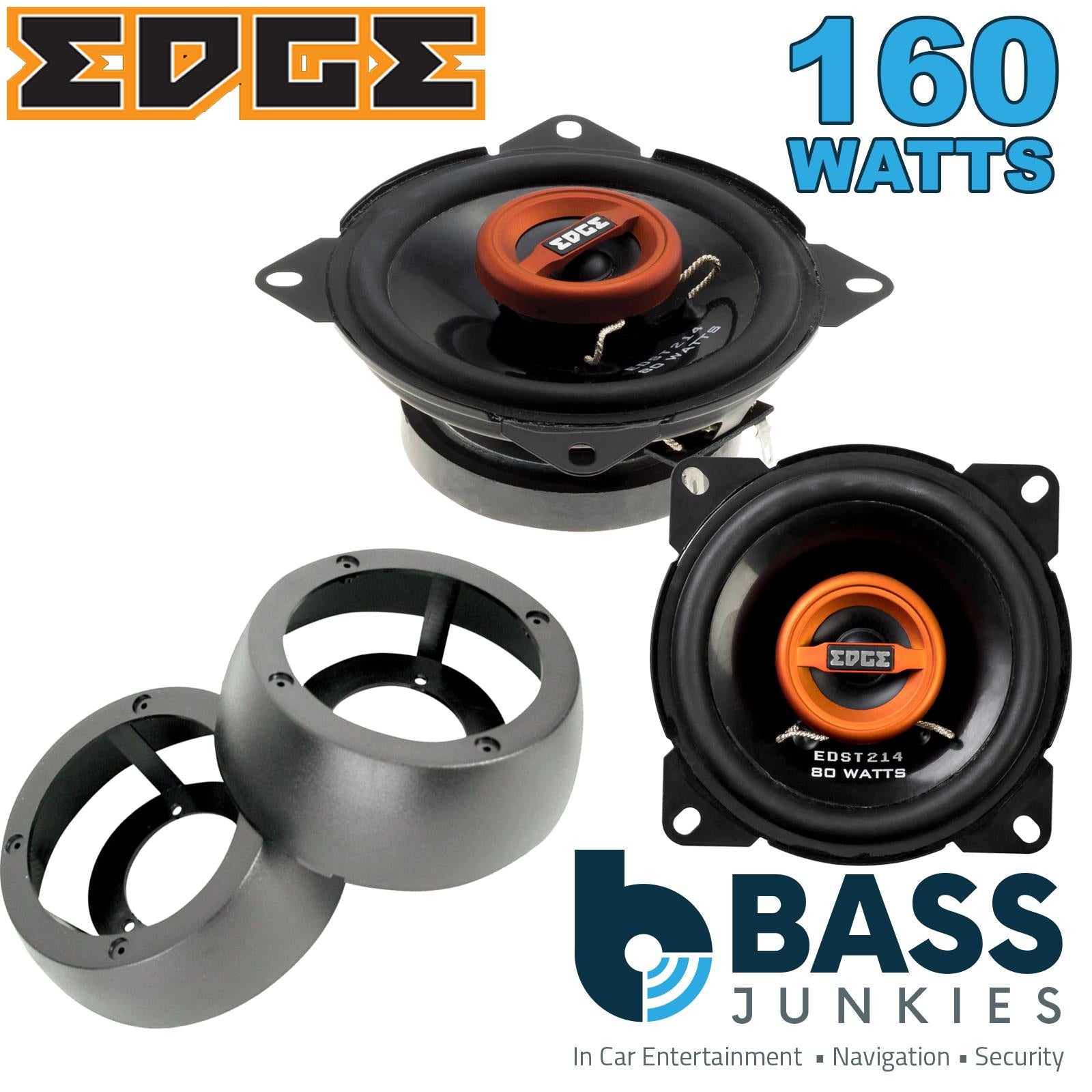 Edge EDST214 100mm/10cm/4" 2-Way Coaxial Car speakers (Per Pair Max 160|40 watts RMS) Fits Universal