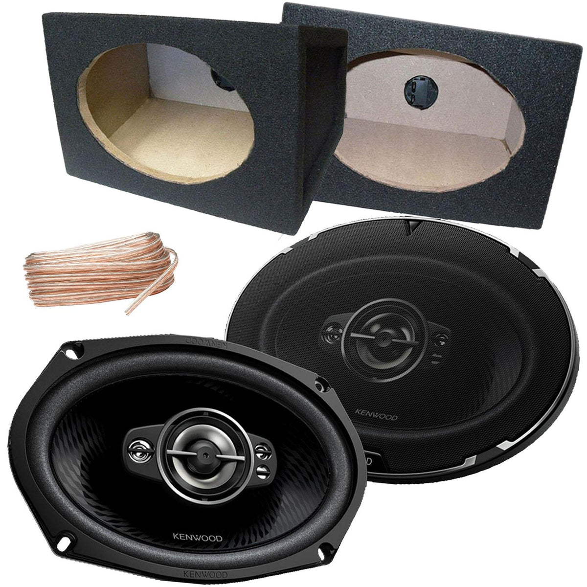 Kenwood KFC-PS6997 - 6x9 1440 Watts 5-Way Car Speakers with Black MDF Boxes Pair