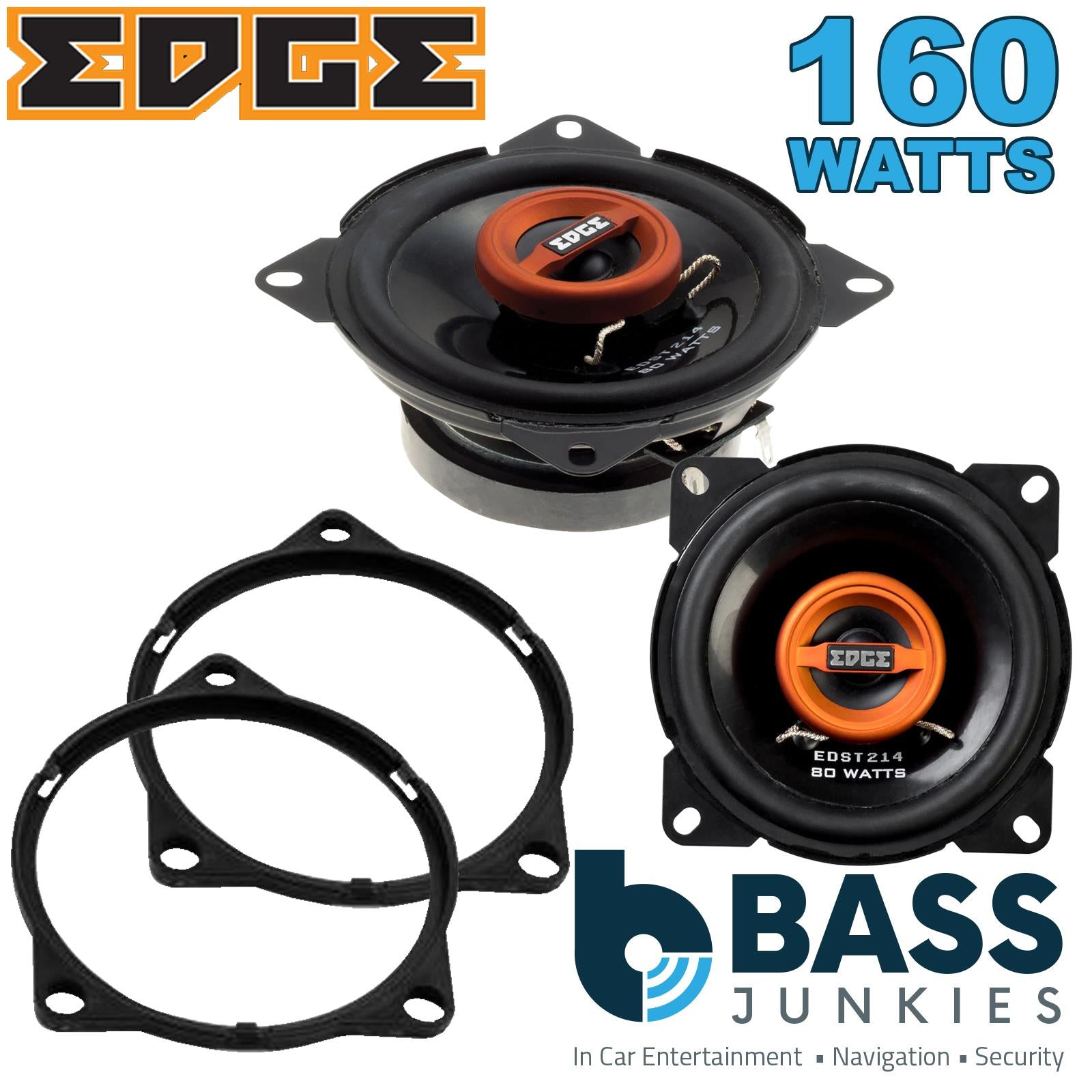 Edge EDST214 100mm/10cm/4" 2-Way Coaxial Car speakers (Per Pair Max 160|40 watts RMS) Fits Volvo S90 2017-21 | XC40 18-21 | XC60 17-21 | XC90 15-21