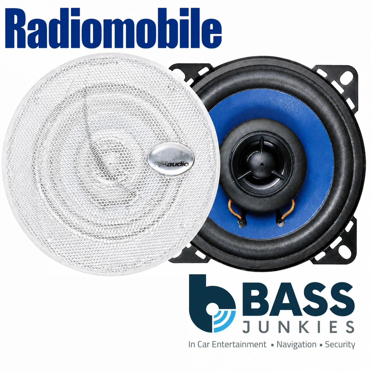 RadioMobile RMS210 - 140 Watts 10cm 4" 2 Way Door Dash Shelf Car Speakers Pair
