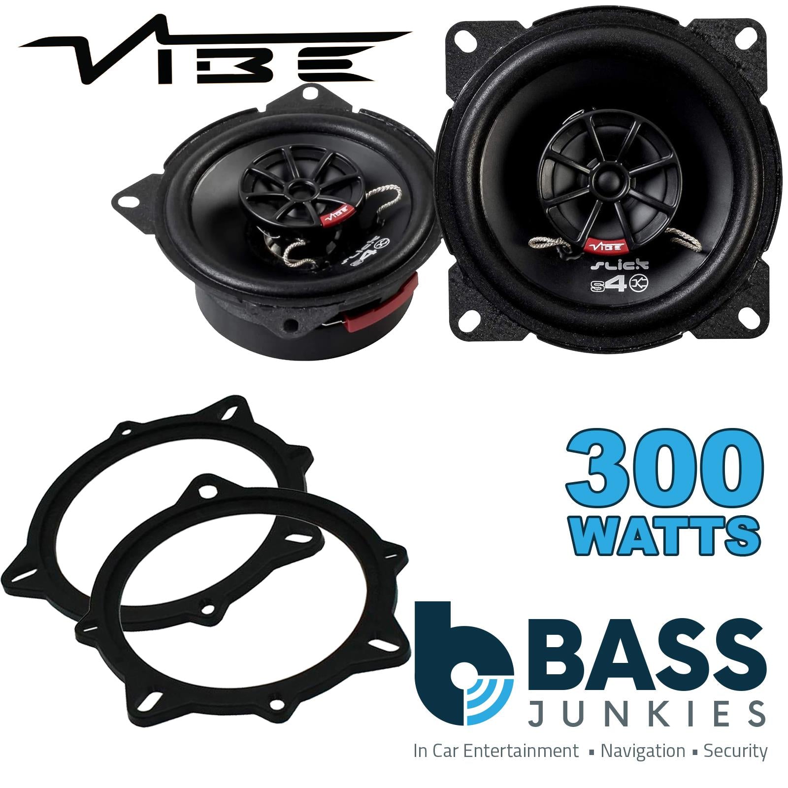 Vibe SLICK4 100mm/10cm/4" 2-Way Coaxial Car speakers (Per Pair Max 300|100 watts RMS) Fits BMW 5-Series 2006-10 | X1 09-15 | X3 06-10 | X5 06-13 | 3-Series 05-12