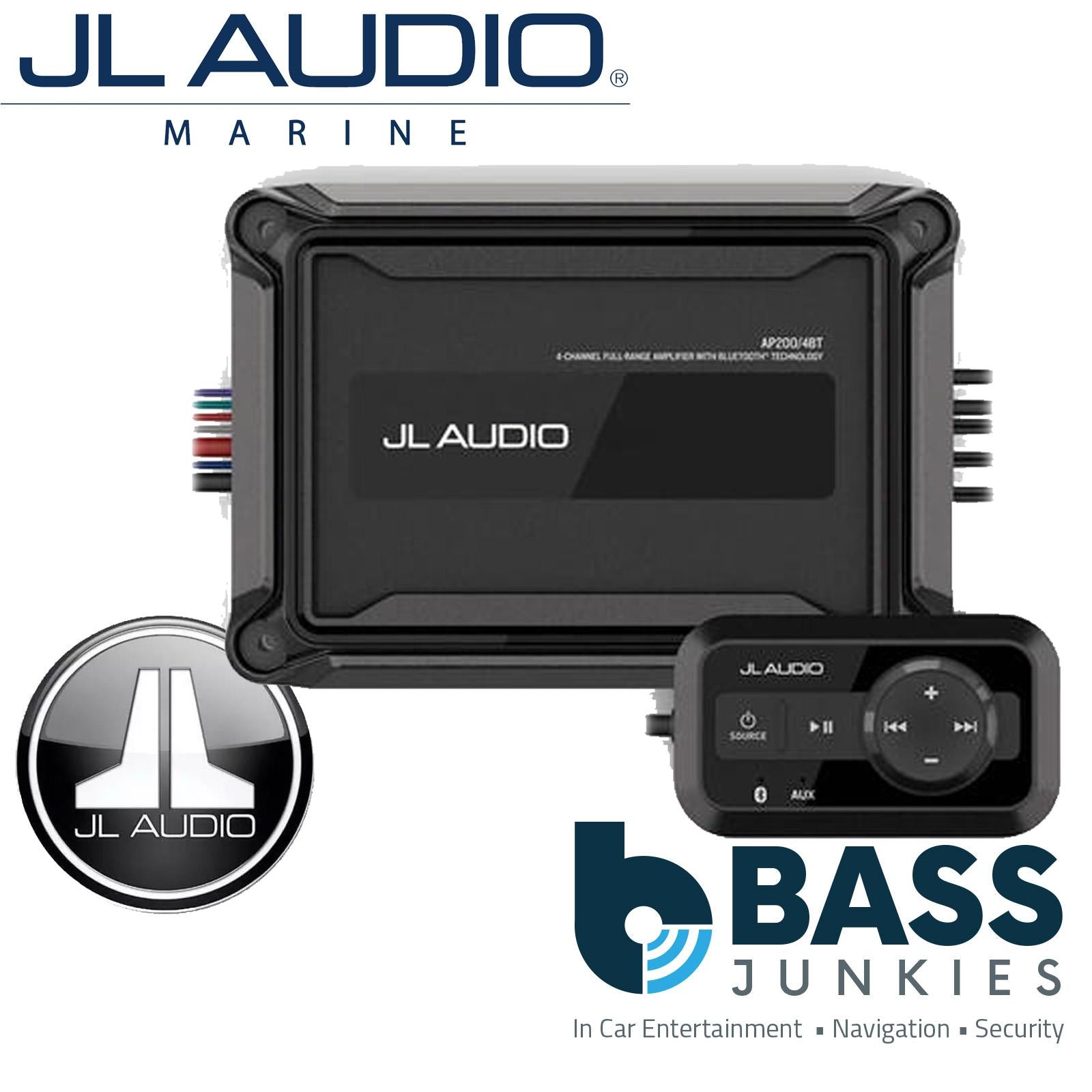 JL Audio AP200/4BT - 300 Watts RMS 4 Channel Car or Marine Class-D Amp & Bluetooth Streaming Amplifier