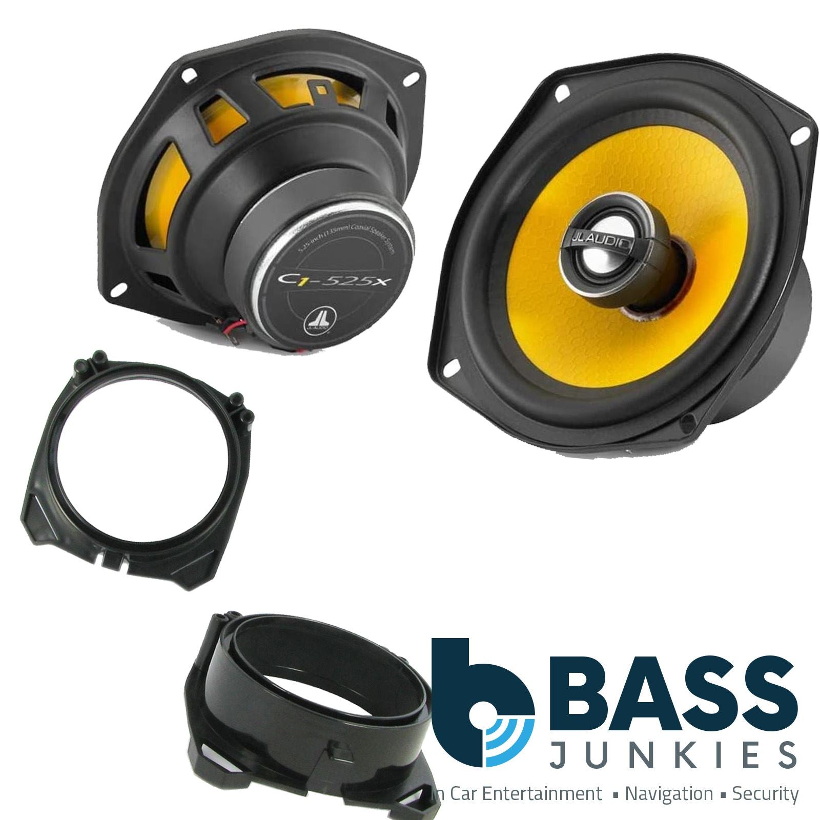 JL Audio C1-525X 2-Way 130mm/13cm/5.25" Coaxial Speakers (Per Pair 450 Watts) Fits Ford Fiesta 1989-96