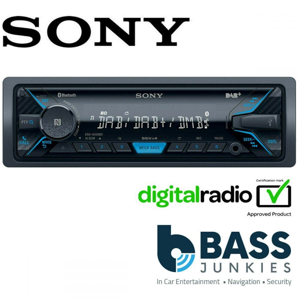 Sony DSX-A500BD - Mechless DAB Bluetooth iPod iPhone WMA MP3 AAC USB AUX A2DP Car Stereo Radio Tuner Player (REFURBISHED)