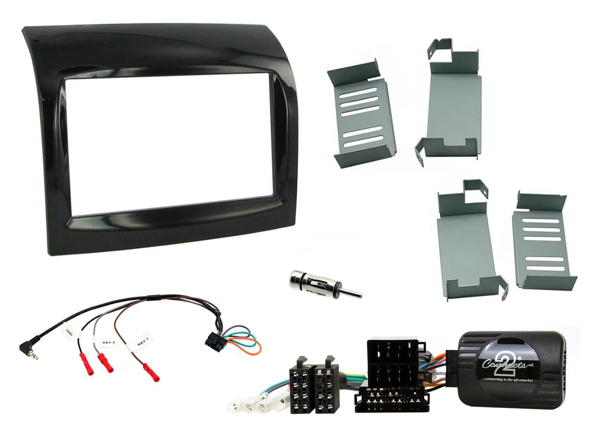 Double Din Stereo Fitting Kit + Steering Wheel Stalk Controls to fit Fiat Ducato 2012-14