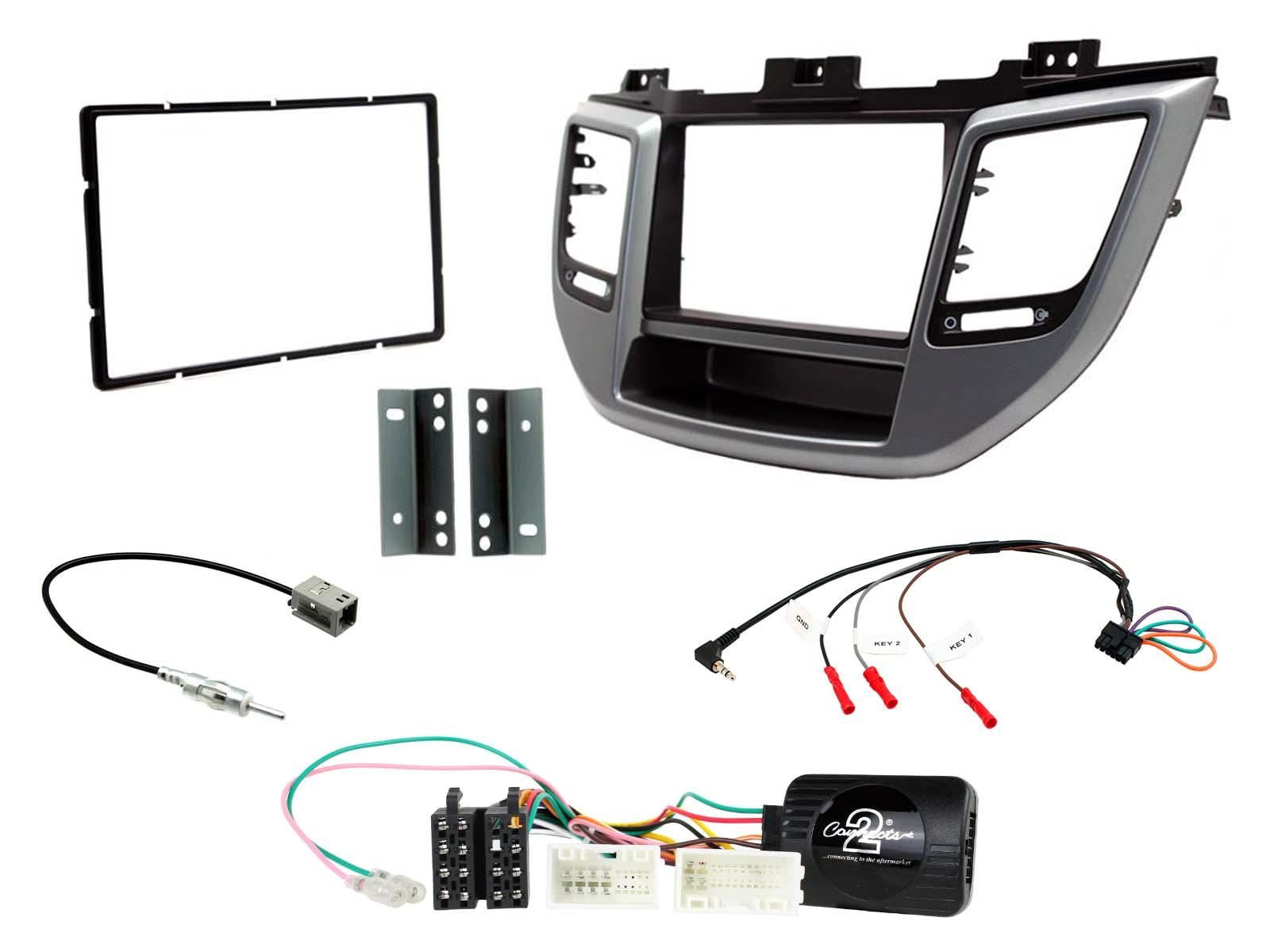 Connects2 CTKHY23 Hyundai Tucson 2015 Onwards Double Din Car Fascia Steering Wheel Interface Kit