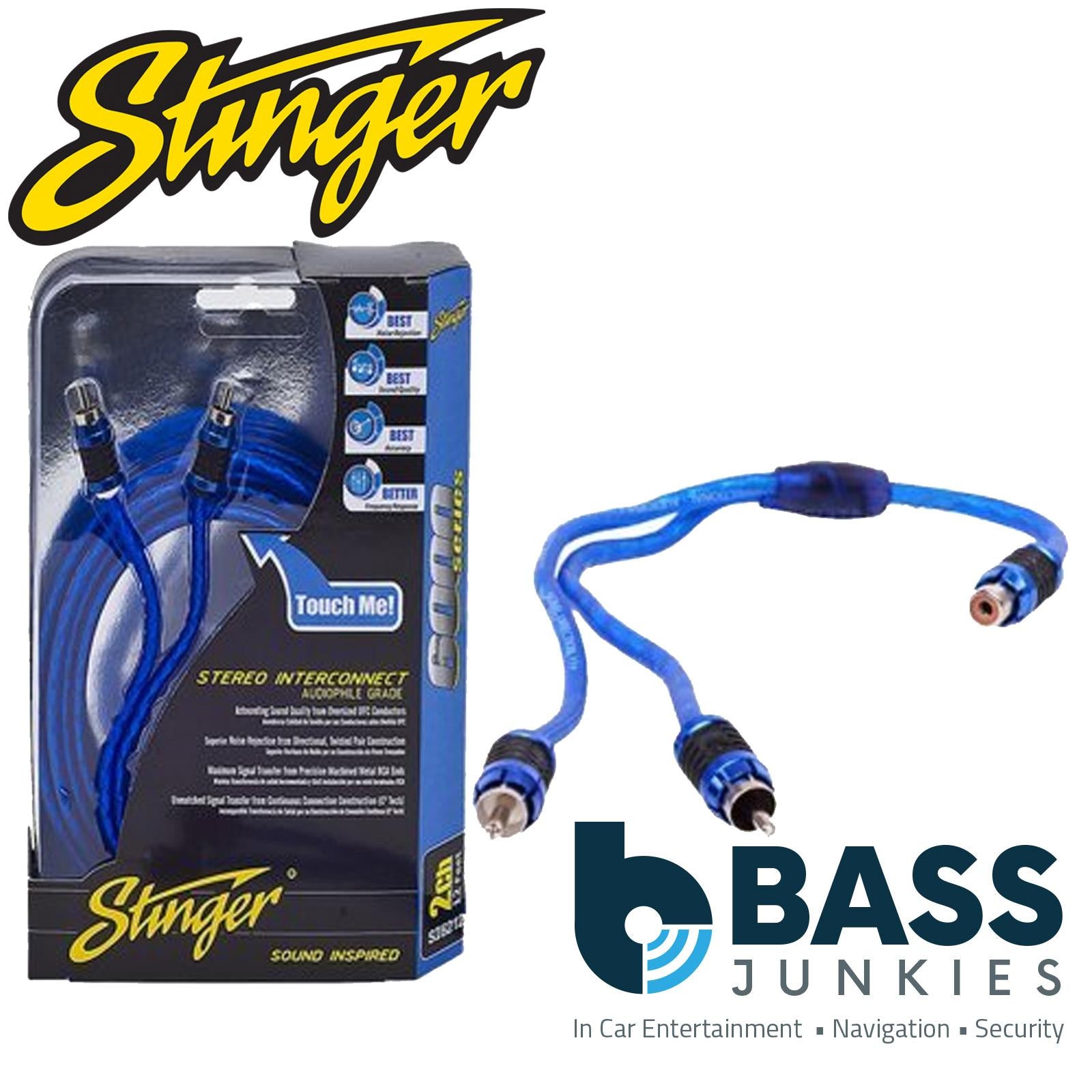 Stinger SI62YM - 6000 Series 2 Male 1 Female Car Stereo Amp RCA Phono Y Splitter
