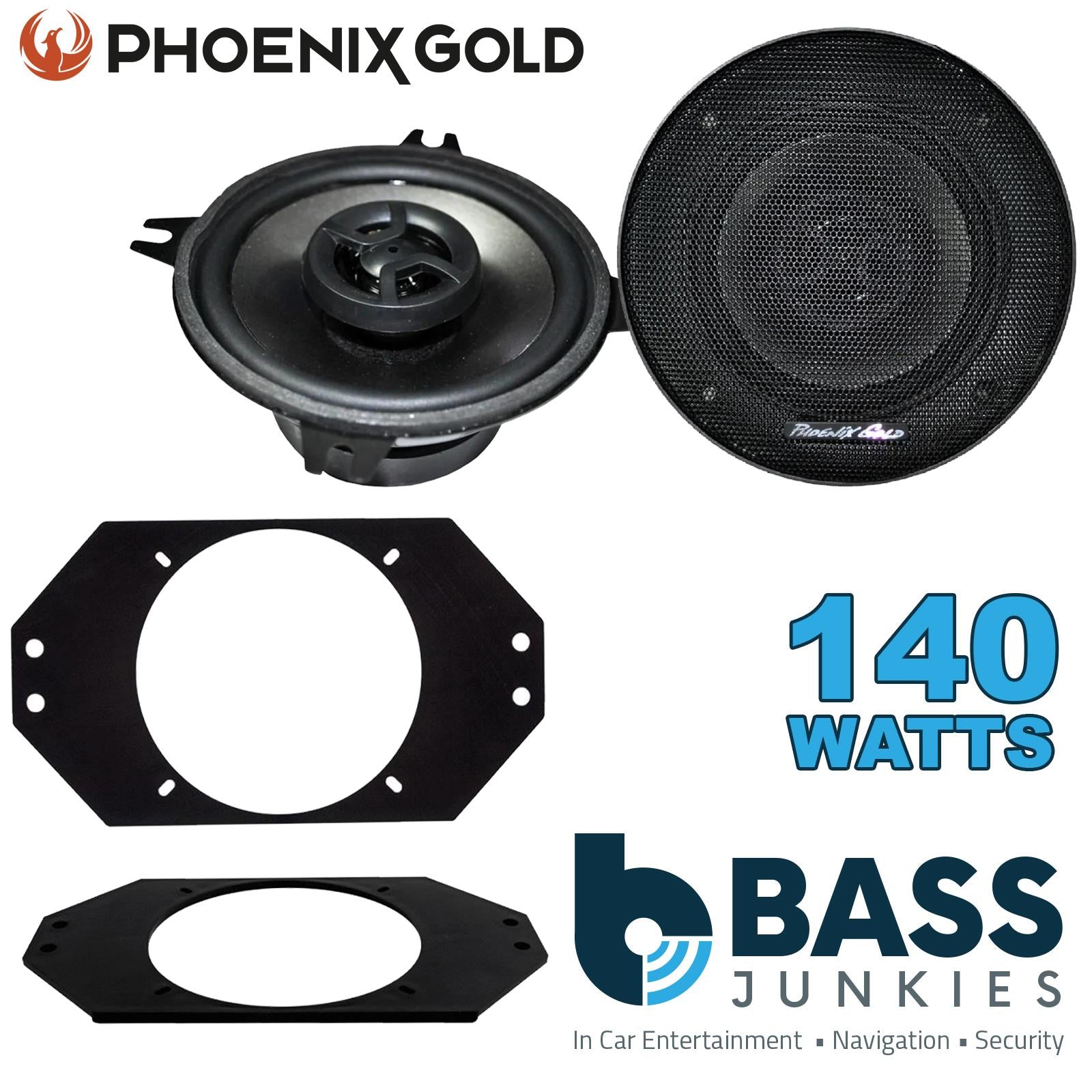 Phoenix Gold Z4CX 100mm/10cm/4" 2-Way Coaxial Car speakers (Per Pair Max 140|70 watts RMS) Fits Jeep Wrangler 1997-06