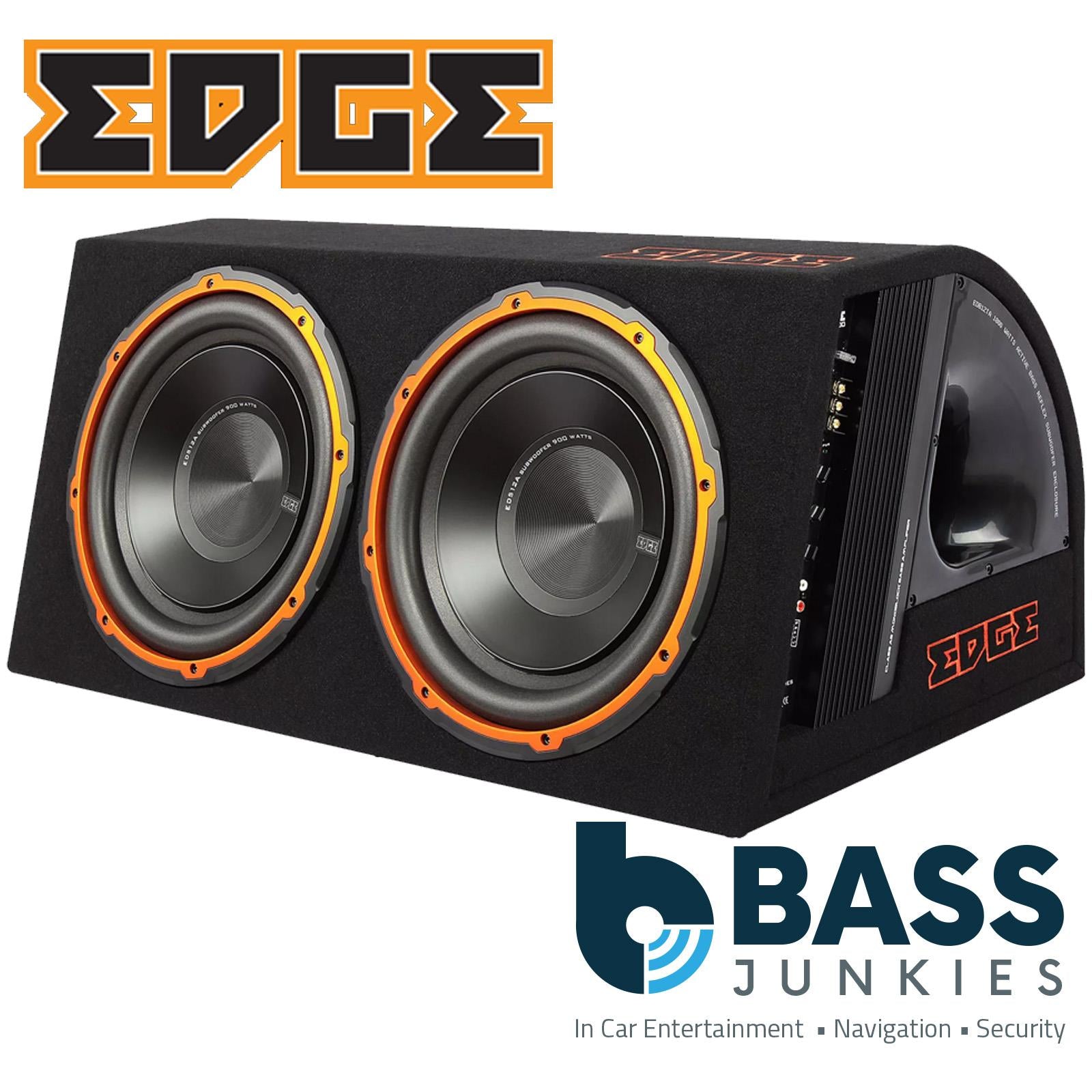 EDGE EDB12TA-E0 - DB Series Double 12" inch 1800 Watts Active Car Subwoofer Bass Enclosure