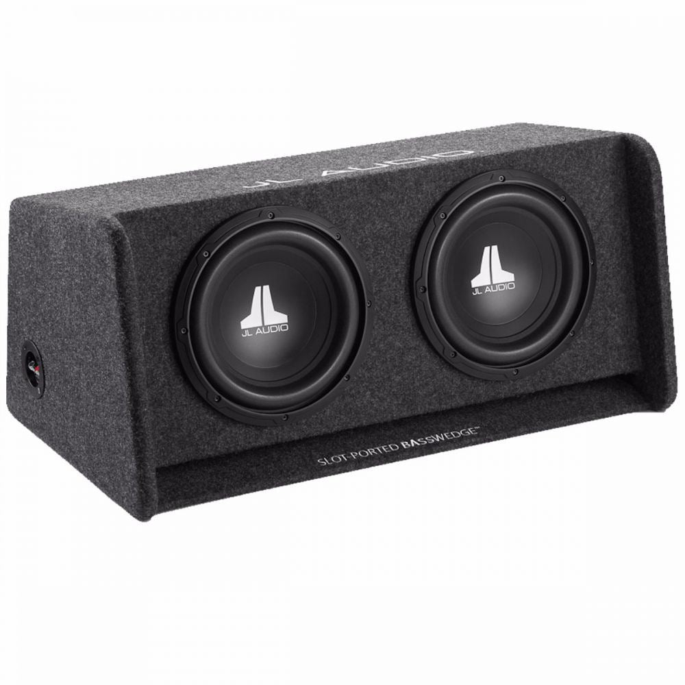 JL Audio CP210G-W0V3 - BassWedge Ported Car Bass Box Enclosure with Dual 10" 600 Watts 10W0v3 Drivers Sub Subwoofer
