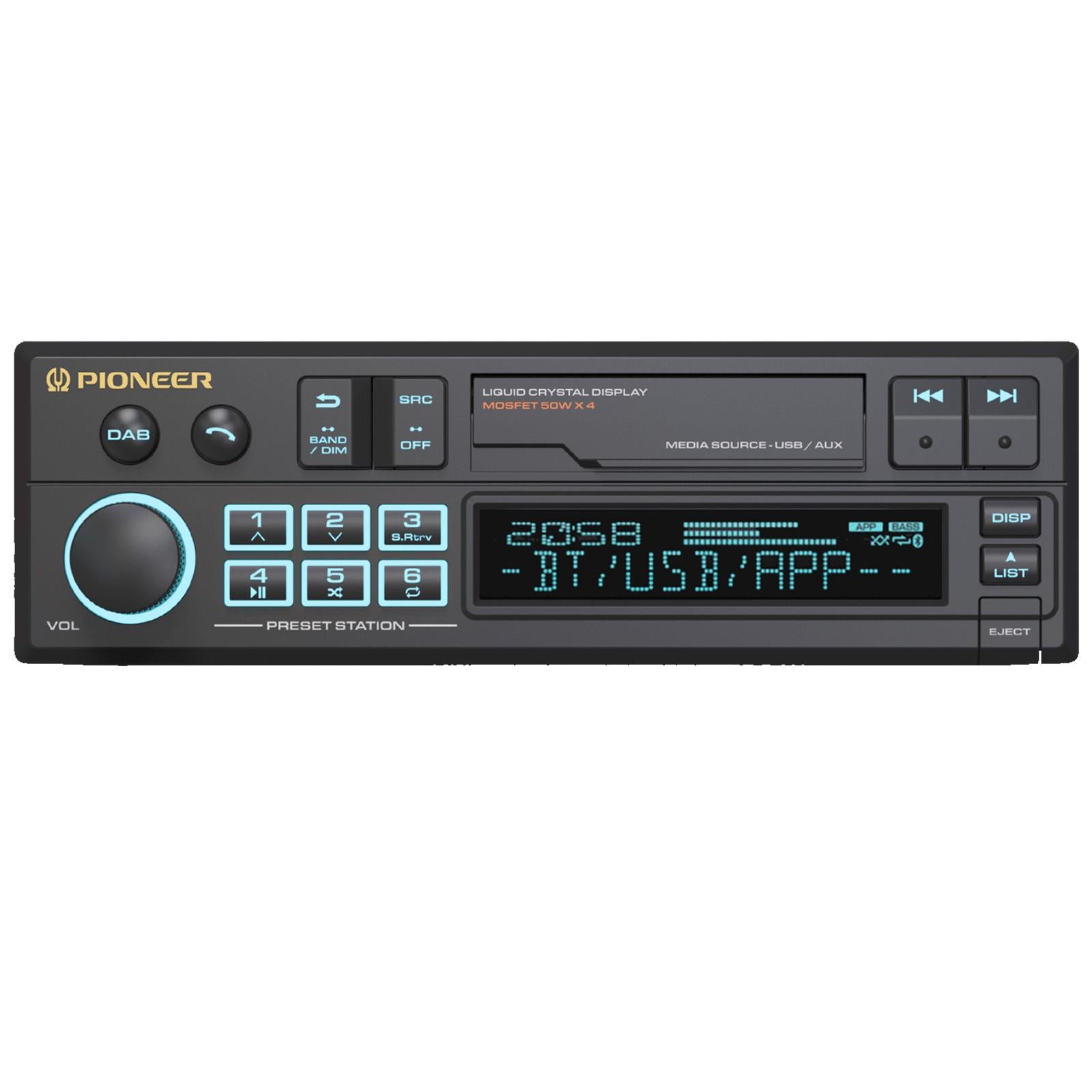 Pioneer SXT-C10PS - Retro Cassette Tape Style Bluetooth DAB+ Radio USB AUX Car Stereo