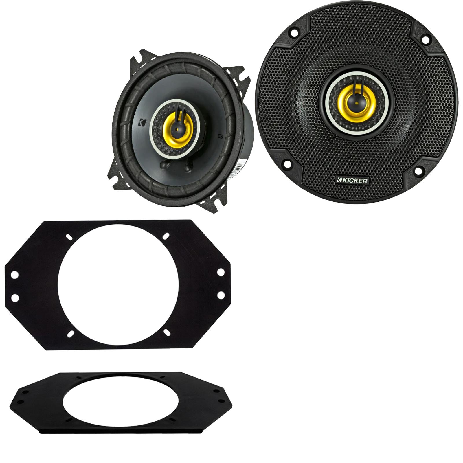 Kicker CSC44 100mm/10cm/4" 2-Way Coaxial Car speakers (Per Pair Max 300|100 watts RMS) Fits Jeep Wrangler 1997-06