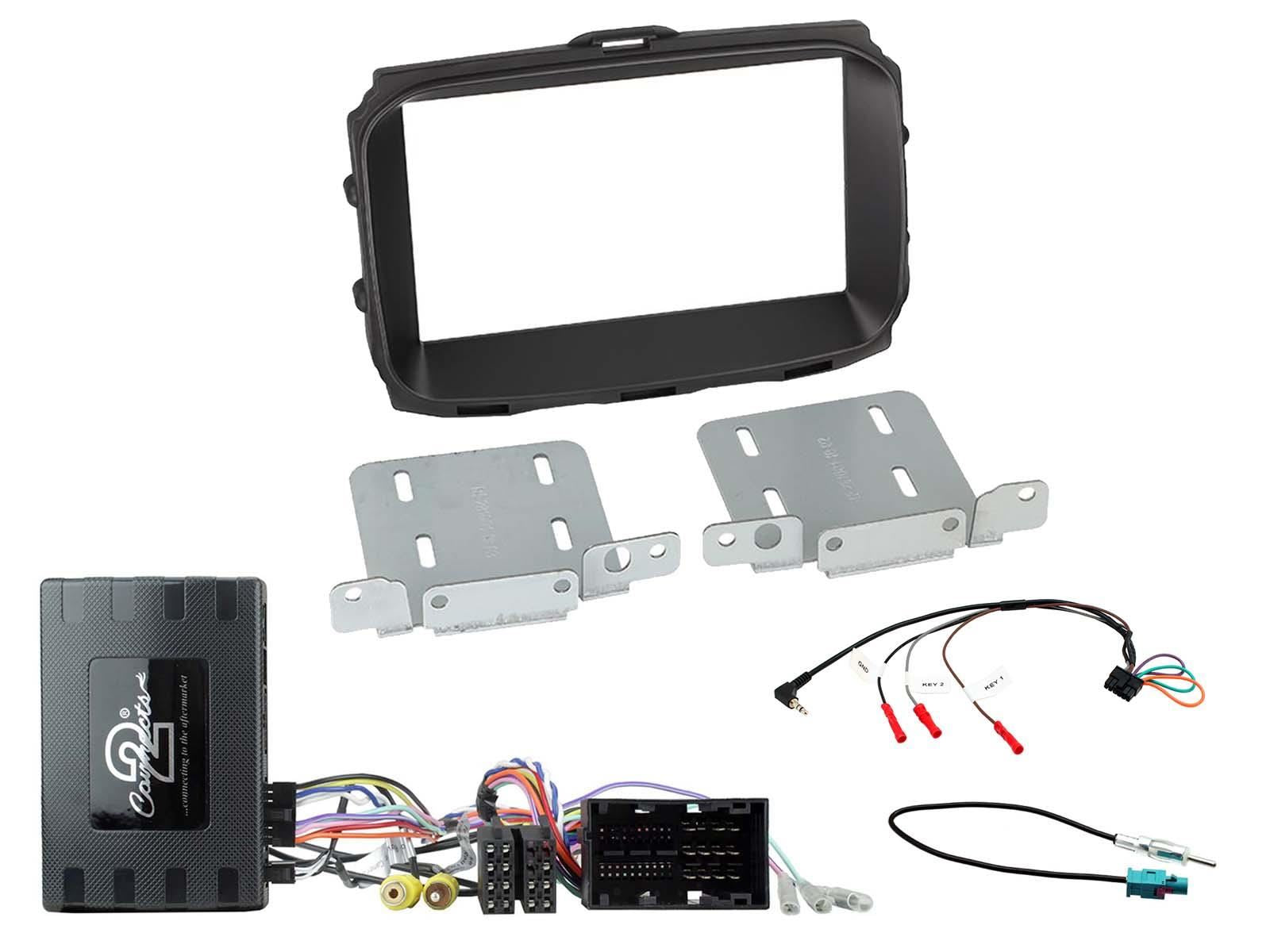 Double Din Stereo Fitting Kit + Steering Wheel Stalk Controls to fit Alfa Romeo Giulietta 2014-2021
