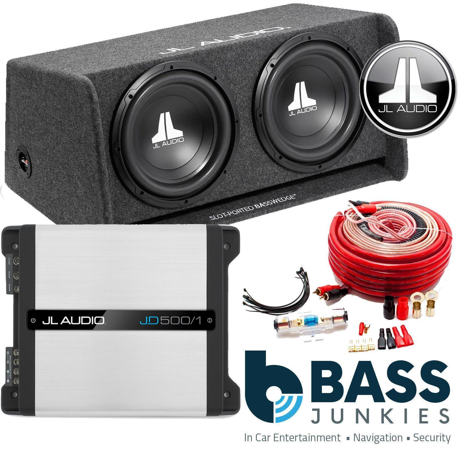 JL Audio CP210-W0v3 - Dual 10" 600 Watts Sub Box JX500.1 Amplifier & Car Amp Kit