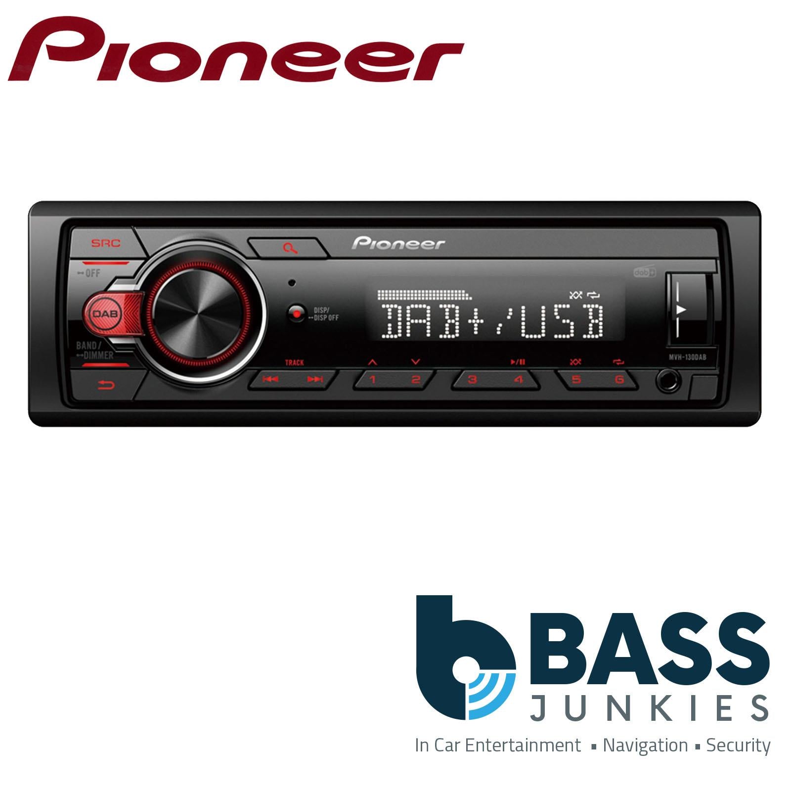 Pioneer MVH-130DAB MP3 Mechless USB Android DAB/DAB+ Red illumination Car Stereo