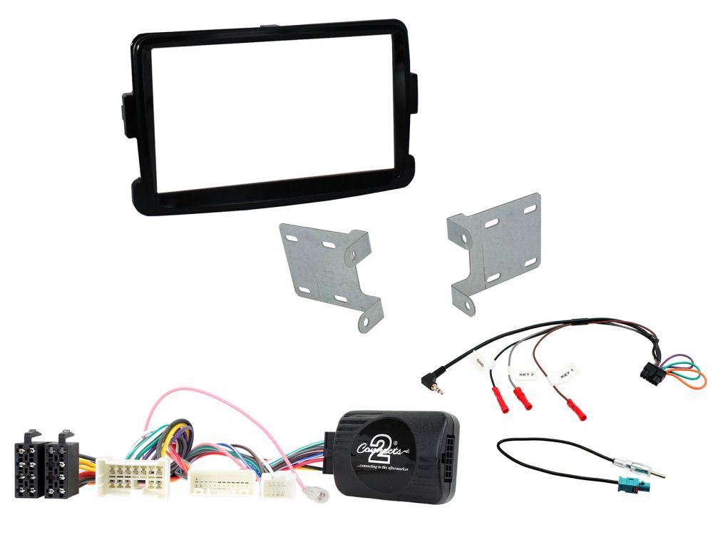 Connects 2 CTKDC04 - Dacia Duster/Sandero 2012 - 2016 Double Din Facia & Steering wheel Interface Fitting Installation Kit