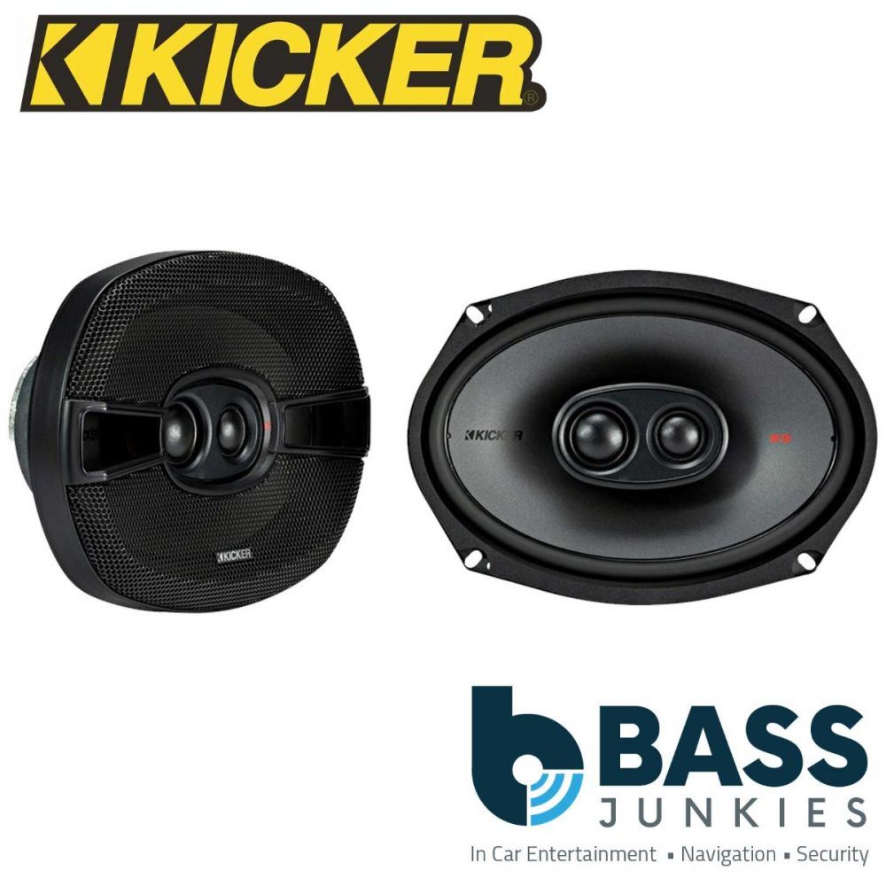 Kicker KSC69304 - 6" x 9" 160 x 230mm 300 Watts 3 Way Triaxial Car Rear Shelf Oval Shaped Speakers