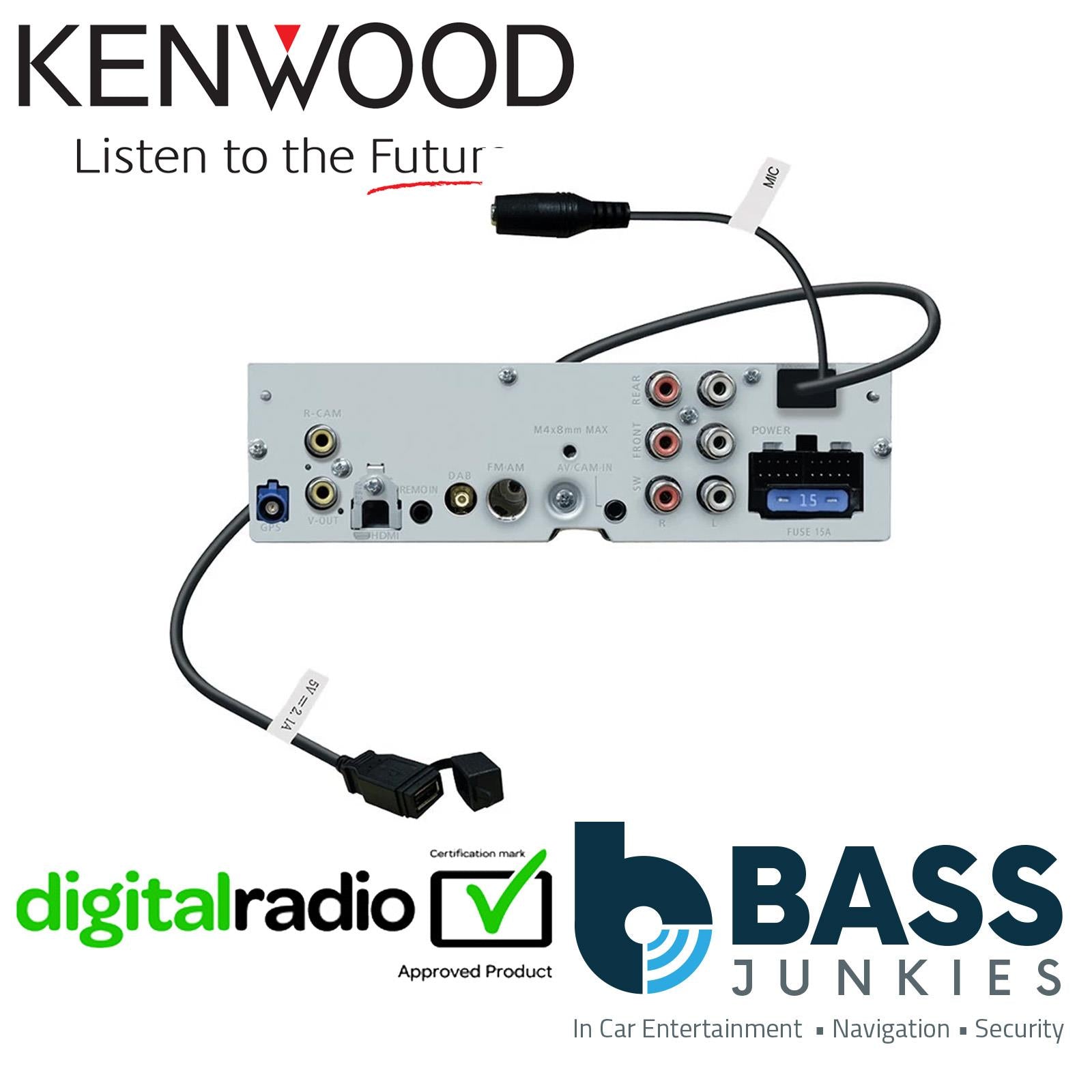 Kenwood DMX-F920DS - 9" Floating HD Wireless CarPlay Android Bluetooth DAB+ Radio Car Stereo Screen