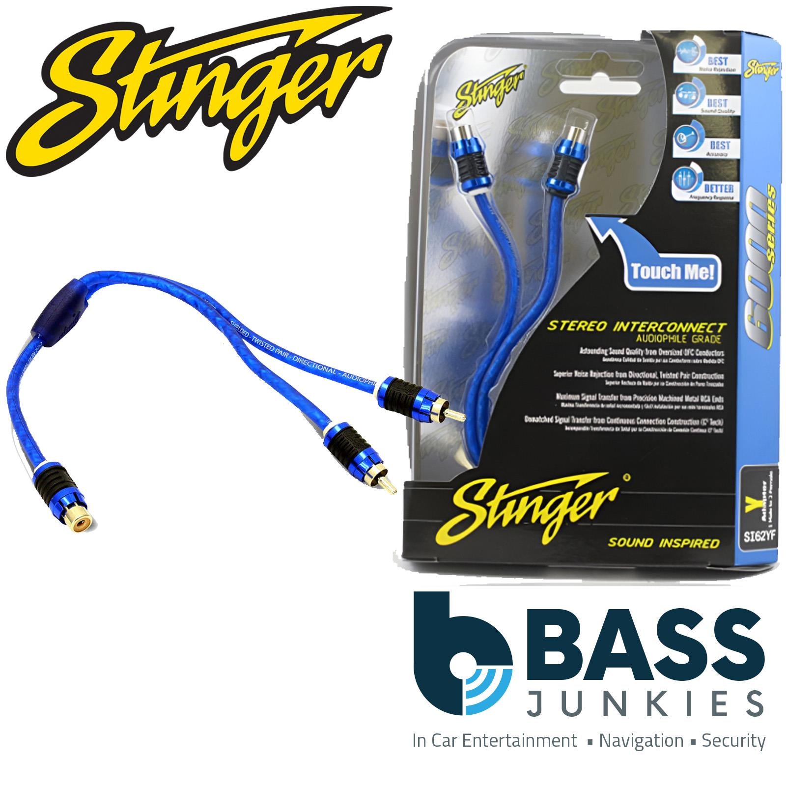 Stinger SI62YM - 6000 Series 2 Male 1 Female Car Stereo Amp RCA Phono Y Splitter