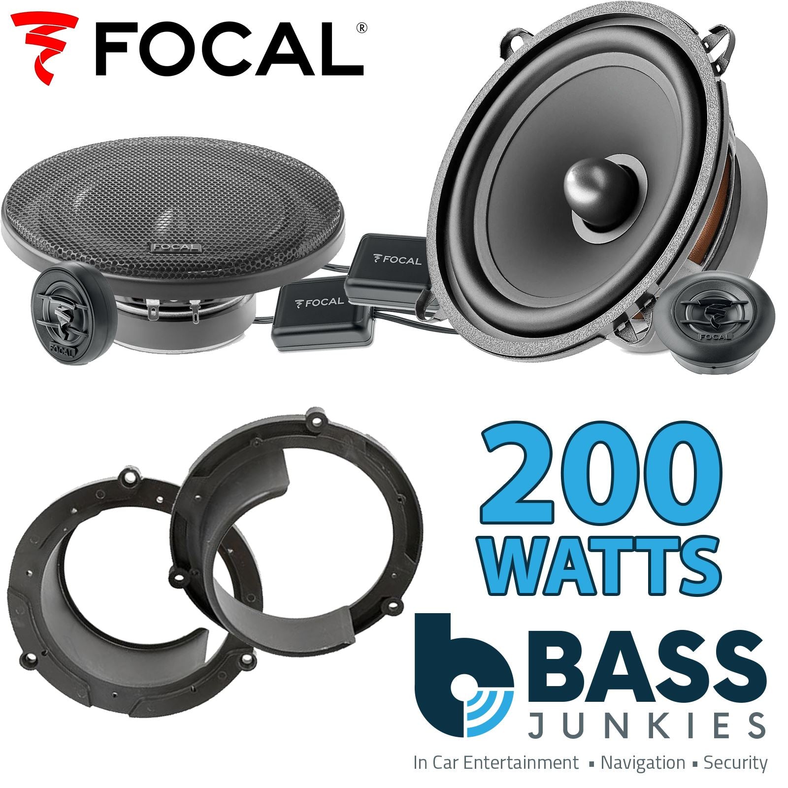 Focal Auditor ASE130 130mm/13cm/5.25"Car Component Speakers (Pair Max 200 watts) Fits Honda Accord 1999-03