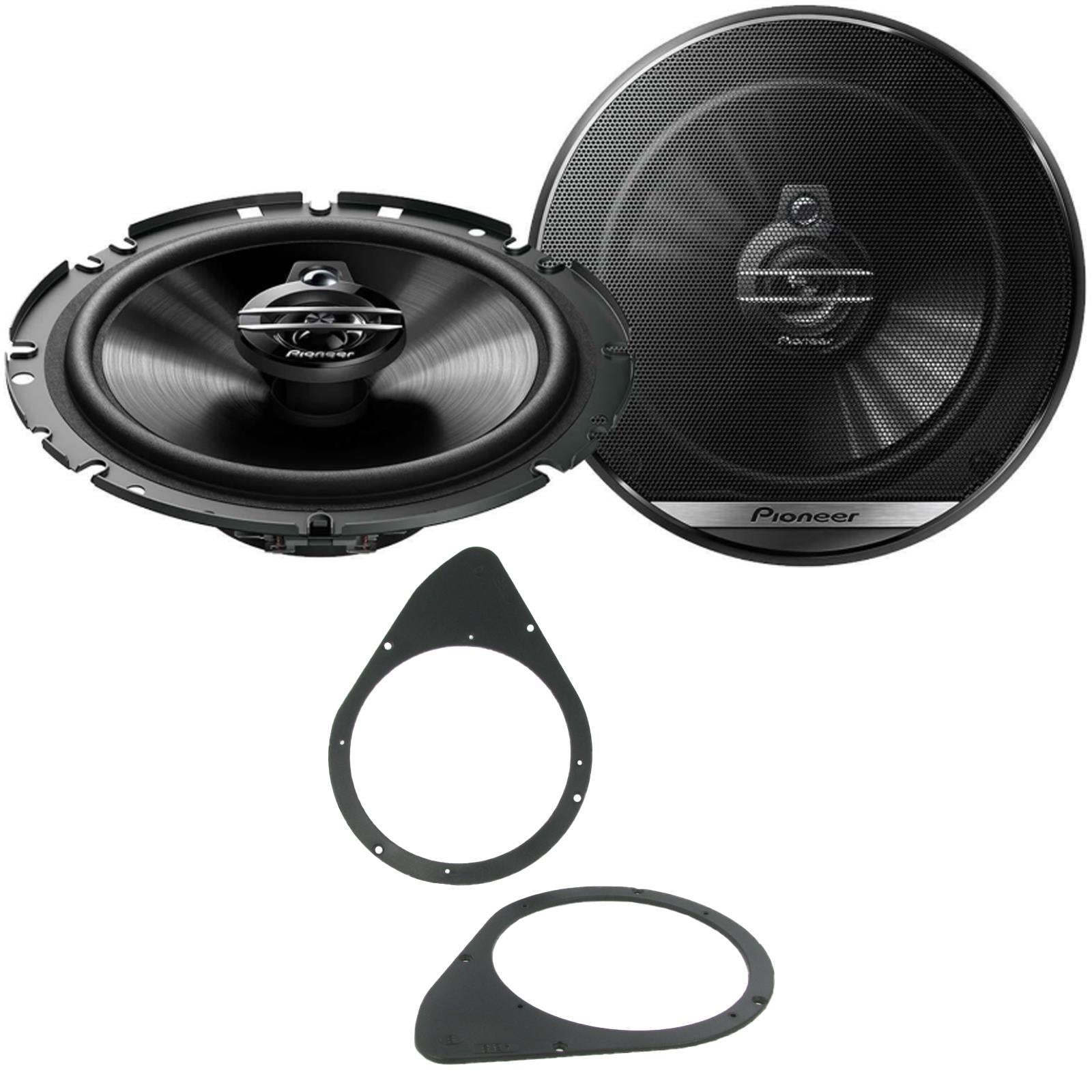 Fiat Stilo 2001-2008 Pioneer 600W 17cm 3-Way Rear Side Shelf Car Speaker Kit