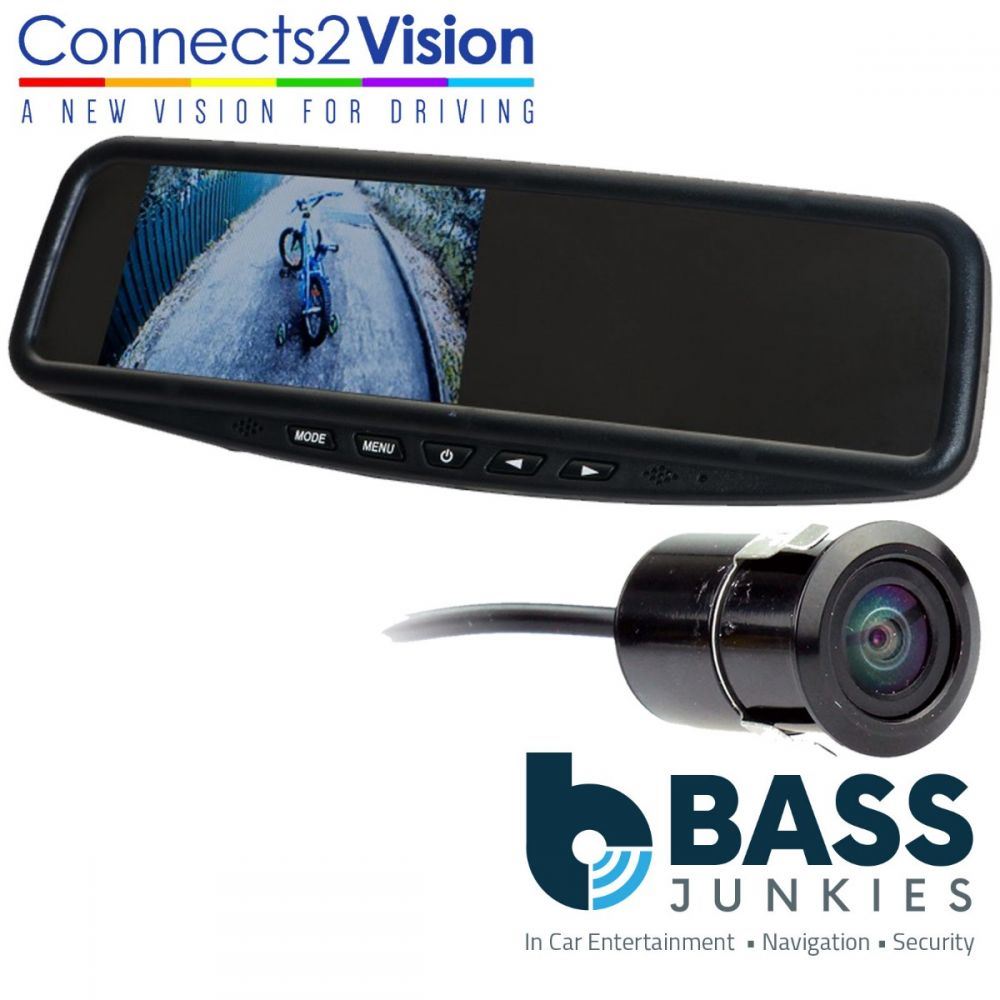 Connects2 CAM-1 Universal Car Colour Rear View Reversing Camera & 4.3" Interior Mirror Screen