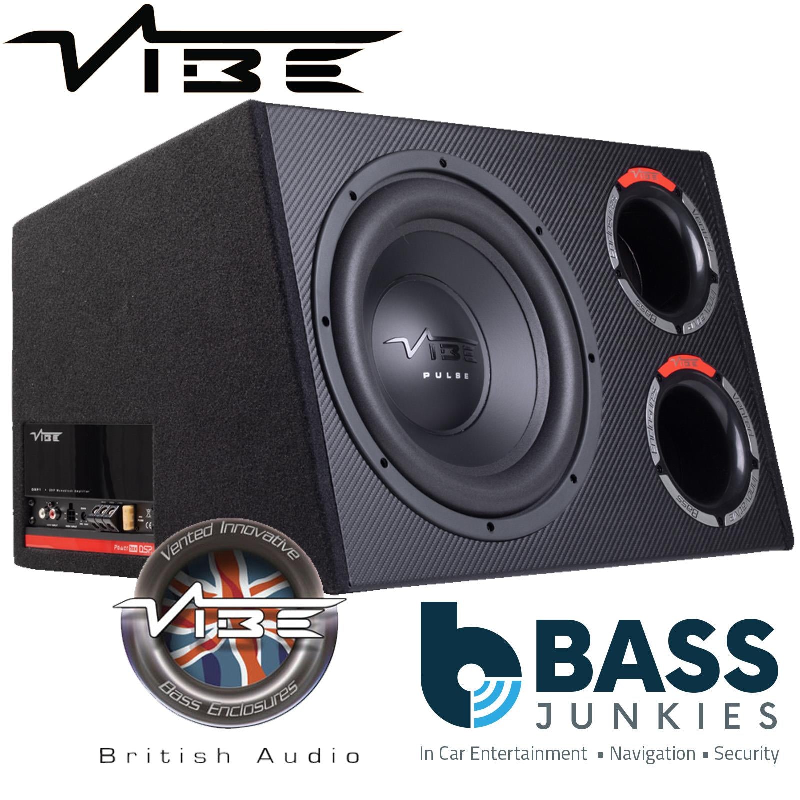 Vibe PULSECBR12A-V4 - 1050 Watts 12" inch Dual Ported Active Amplified Bass Box Sub Enclosure