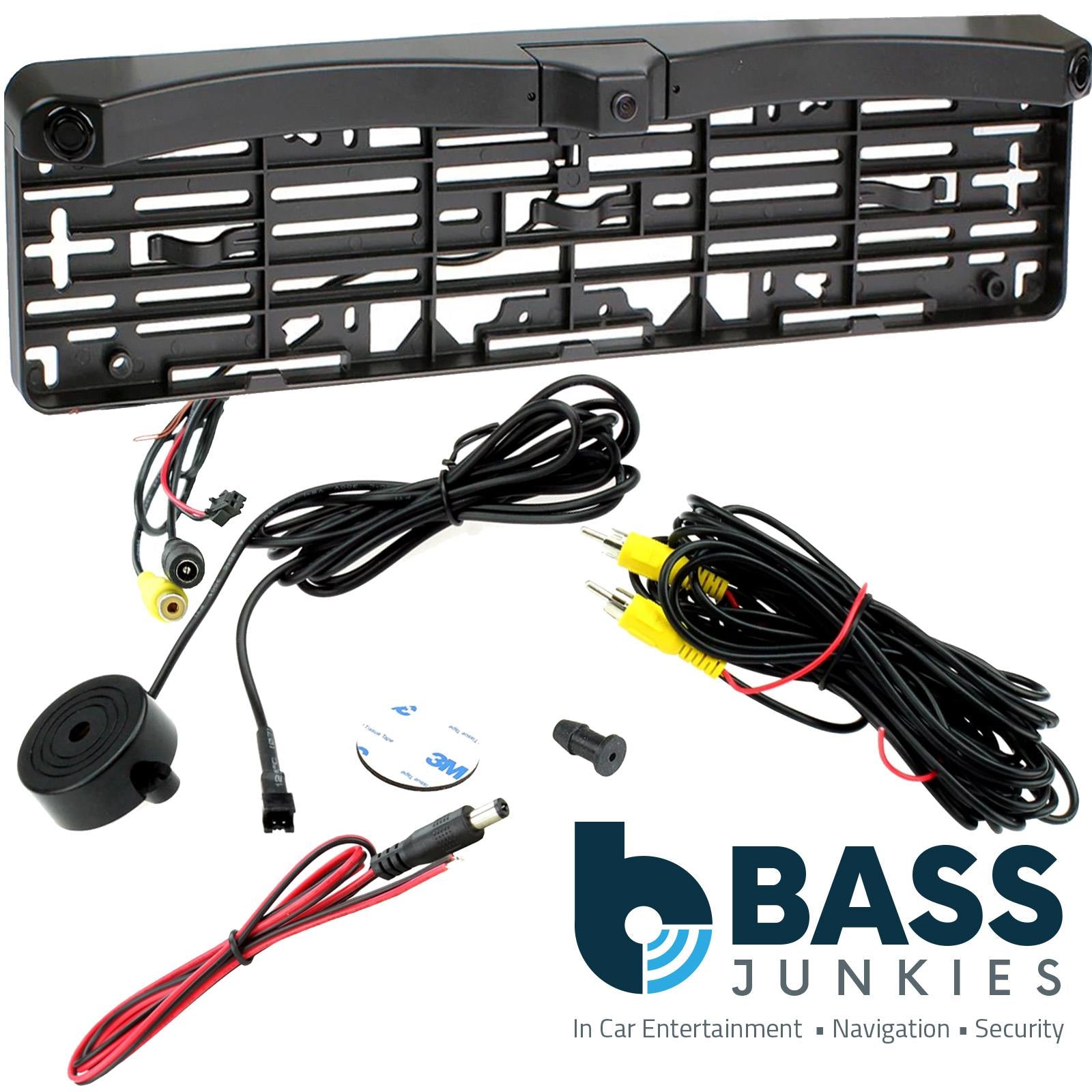 Connects2 CAM-NUMBERPLATE-PS - Universal Car Number Plate Holder with Reversing Camera & 2 Rear Parking Sensors