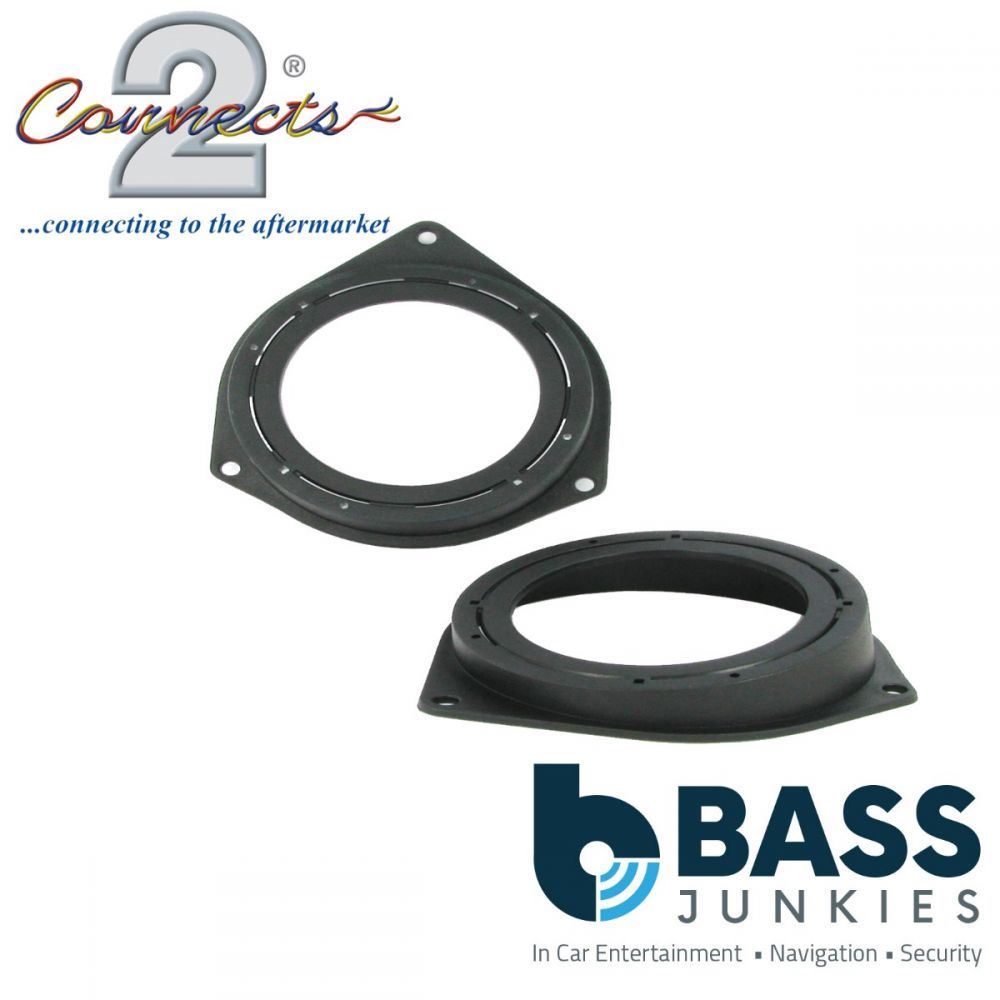 Connects2 CT25FT08 - Fiat Grande-Punto 500 Qubo 100mm-120mm 4"-4.5" Rear Side Shelf Car Speaker Adapter Brackets
