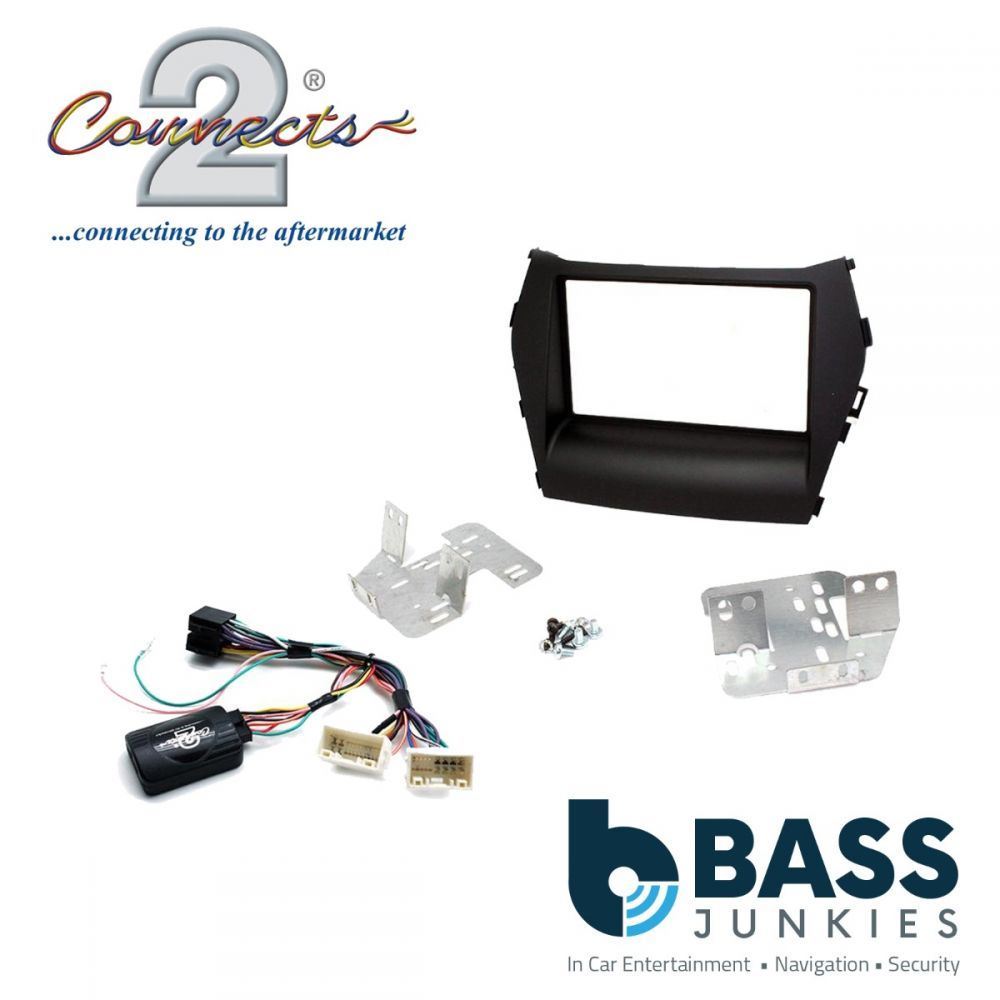 Connects2 CTKHY07 Hyundai Santa Fe 2013 Onwards Stereo Double Din Fascia Steering Wheel Interface Kit