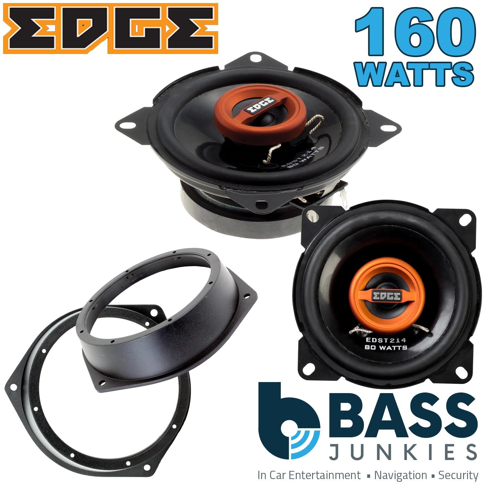 Edge EDST214 100mm/10cm/4" 2-Way Coaxial Car speakers (Per Pair Max 160|40 watts RMS) Fits Vauxhall Vectra 1995-02 | Astra 98-04 | Omega 94-03 | Zafira 99-05 | Vivaro 01-14