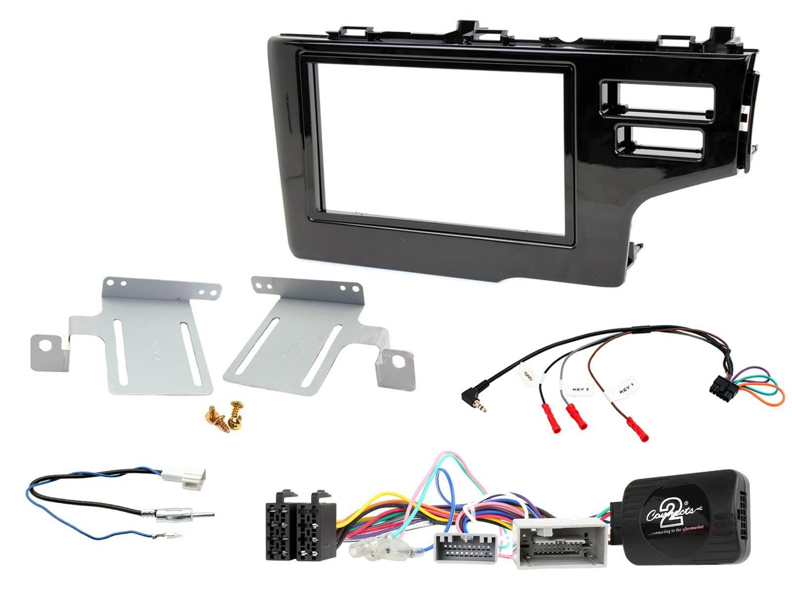 Double Din Stereo Fitting Kit + Steering Wheel Stalk Controls to fit Honda Fit 2015- | Honda Jazz 2014-