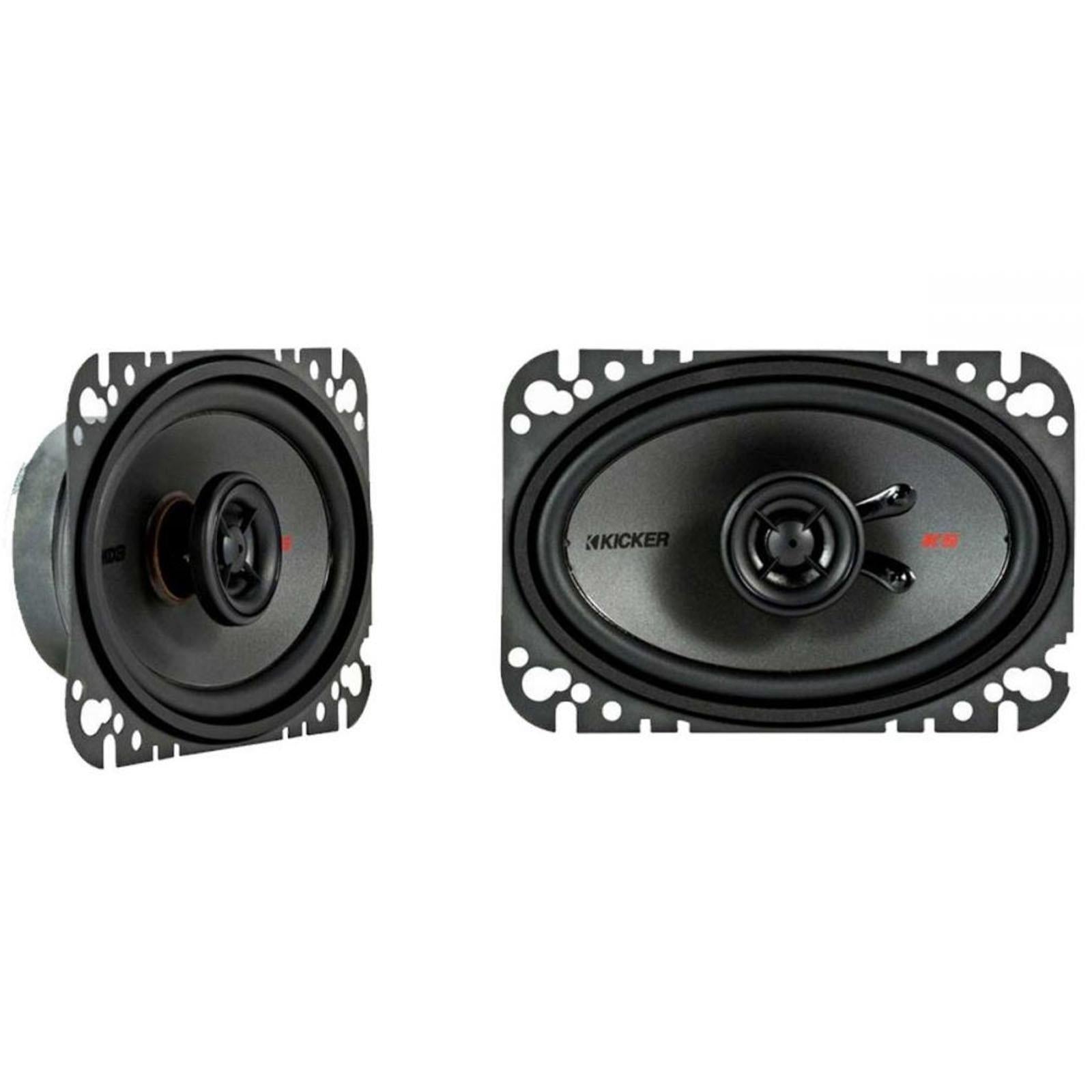 Kicker KSC4604 - 4" x 6" 100 x 160mm 150 Watts 2 Way Coaxial Car Front Rear Door Shelf Speakers