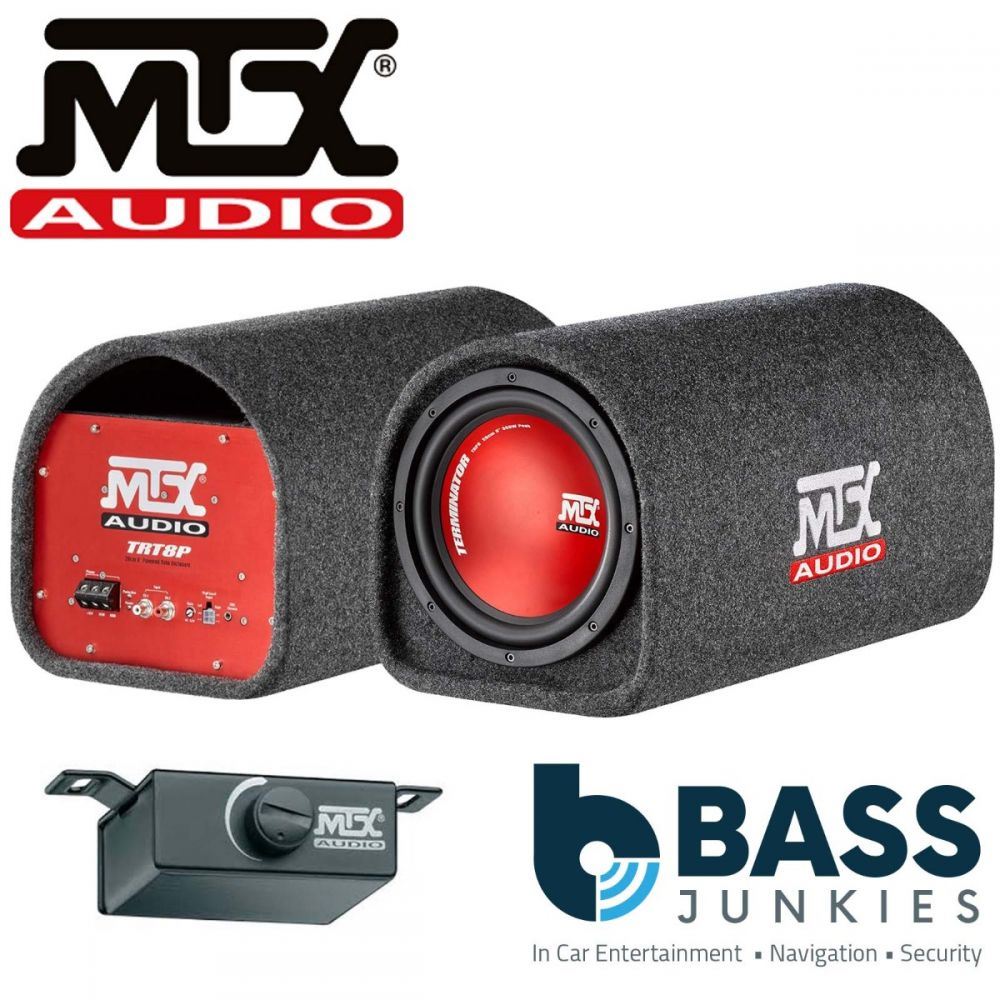 MTX TRT8P - 8" 360 Watts Terminator Car Amp Amplified Powered Tube with Bass Controller