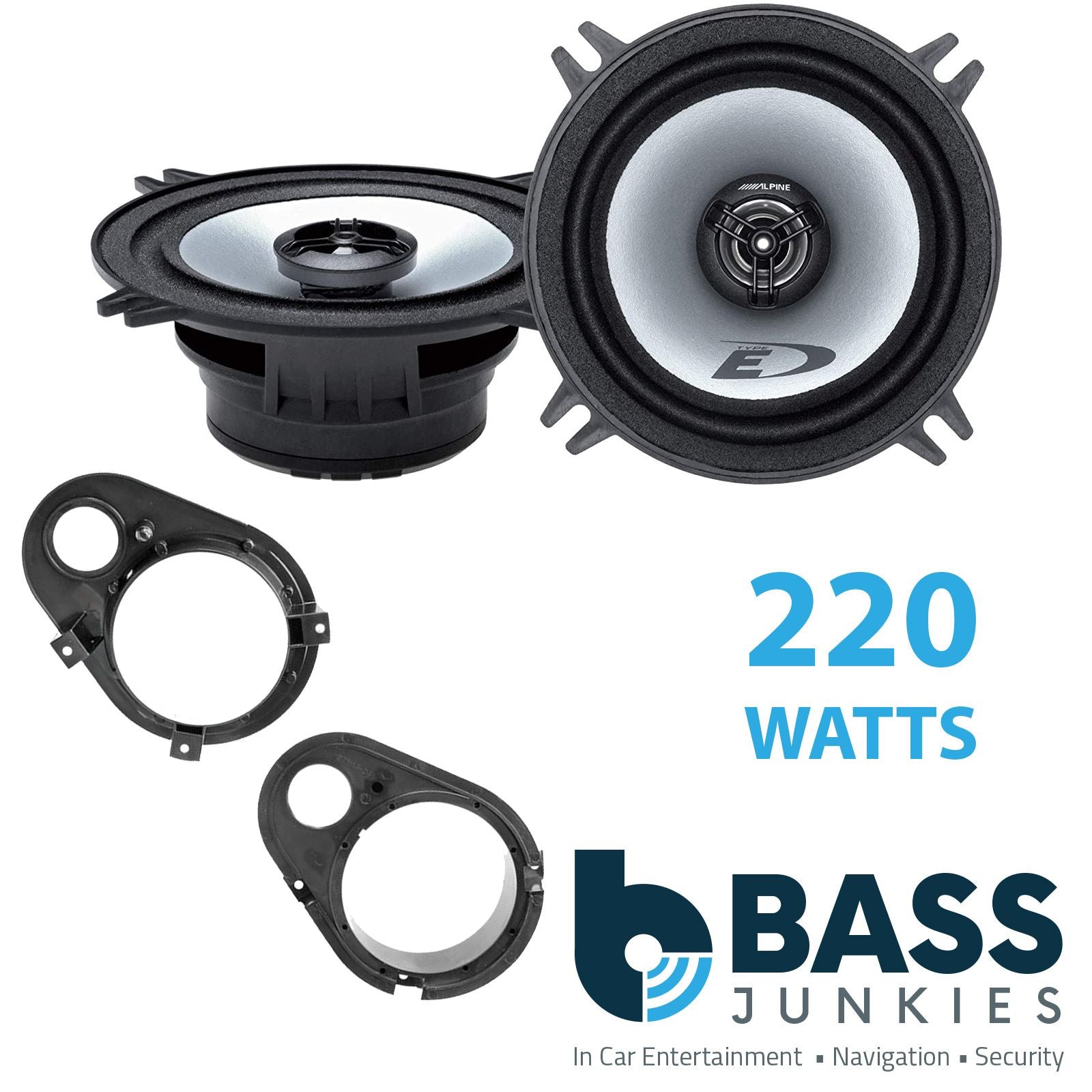 Alpine SXE-1325S 2-Way 130mm/13cm/5.25" Coaxial Speakers (Per Pair 400 Watts) Fits Ford Escort 1990-00 | Orion 90-93