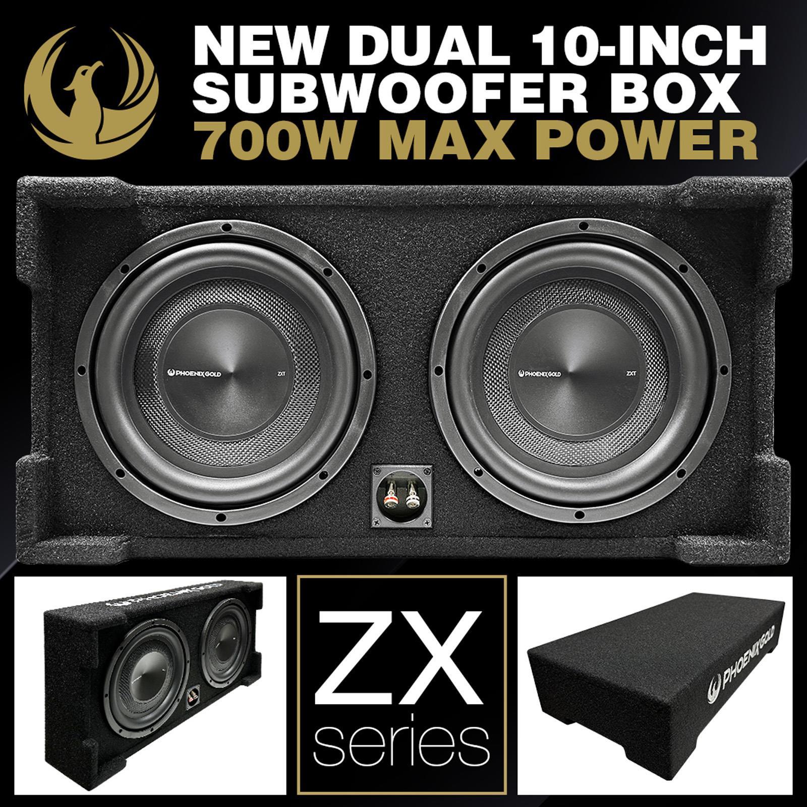 Phoenix Gold ZX210PBS - Dual 10” 700 Watts Slim Passive Car Subwoofer Bass Boxox